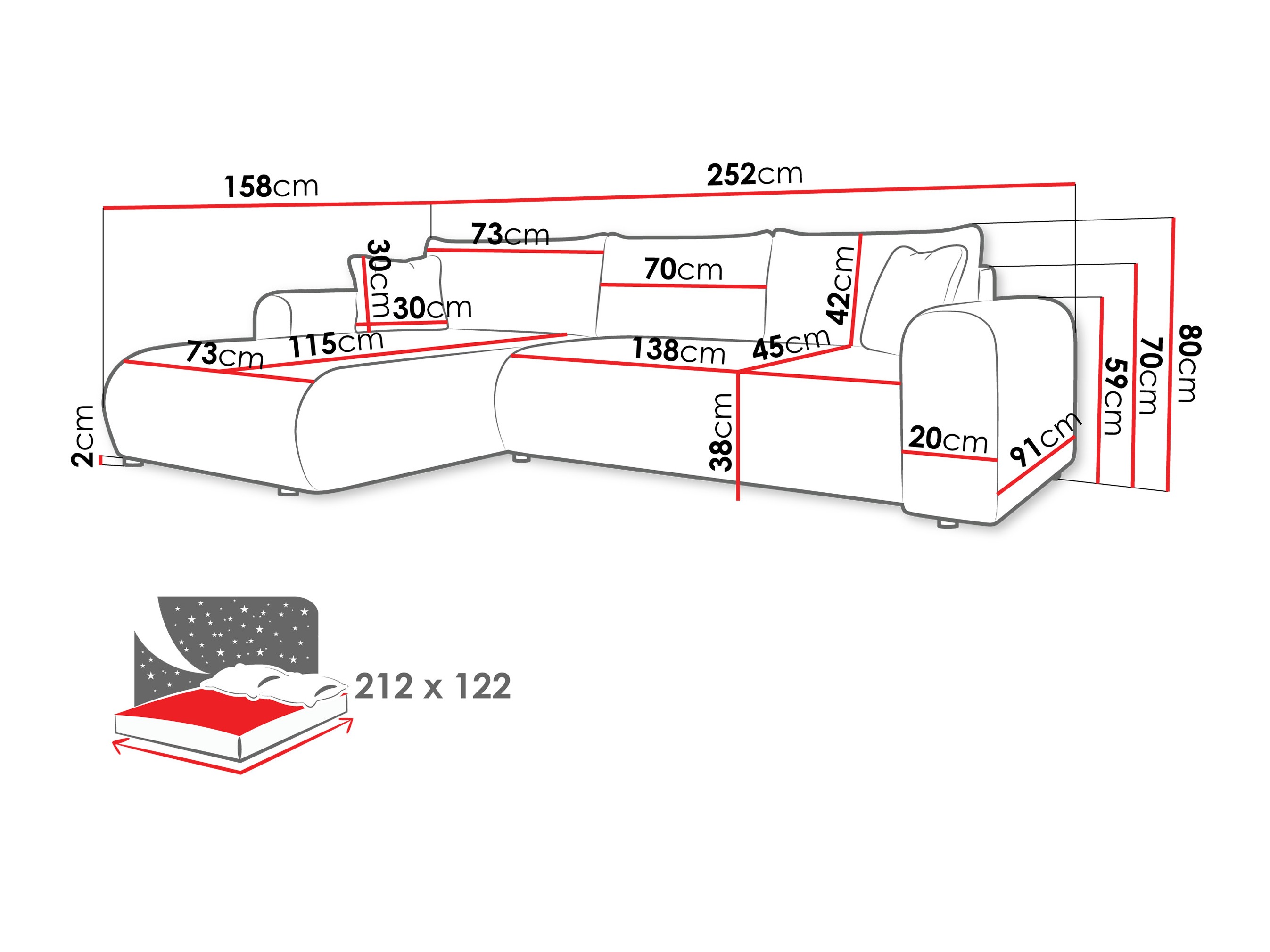 Stūra dīvāns Comfivo 449 (Wave 15)