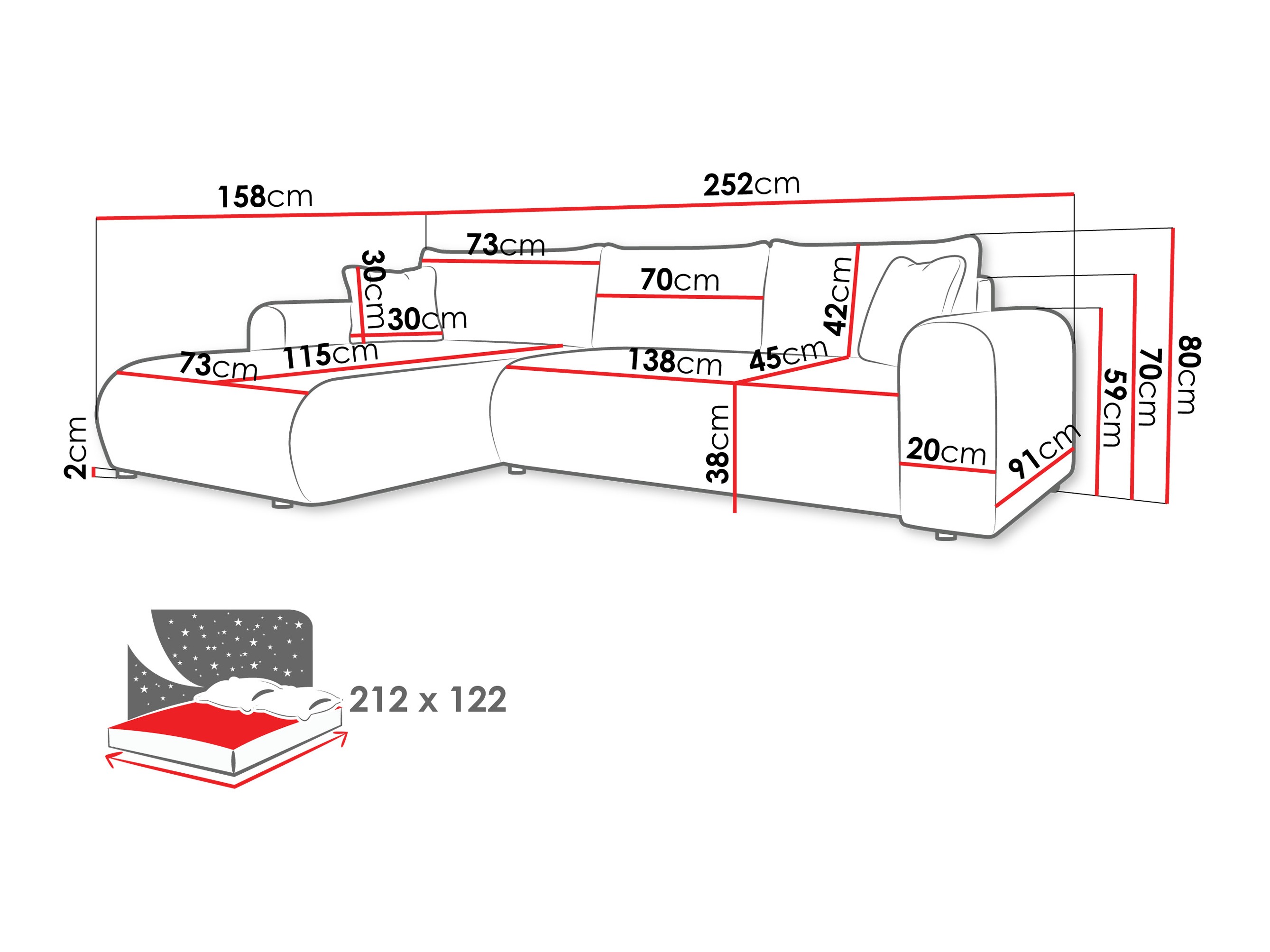 Угловой диван Comfivo 449 (Poso 135)