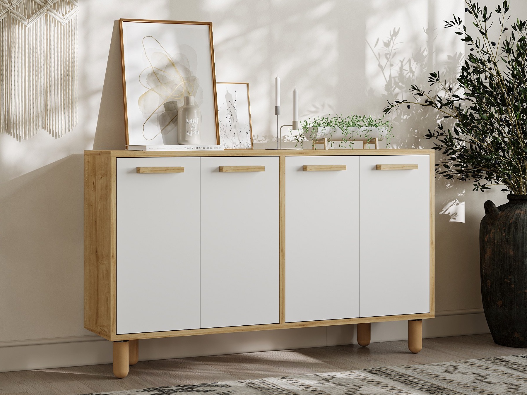 Шкафчик Kailua 2542 (Белый + Дуб)