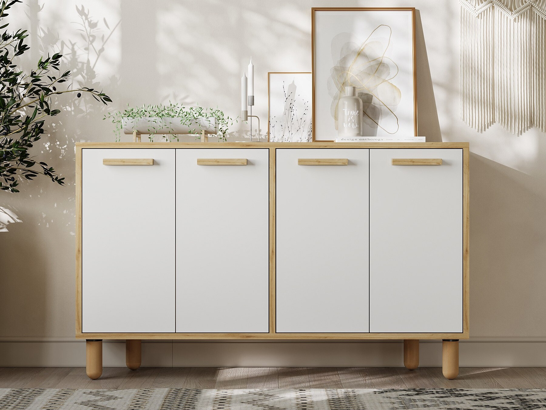 Шкафчик Kailua 2542 (Белый + Дуб)