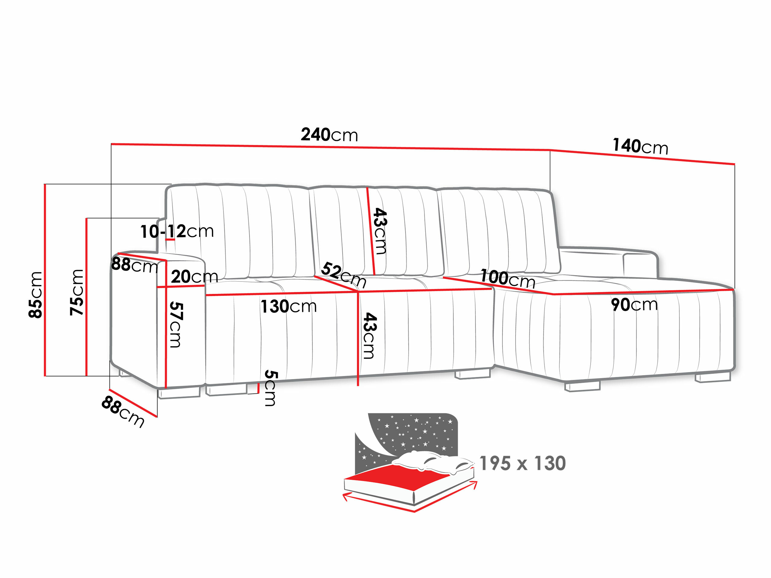 Stūra dīvāns Columbus 154 (Manila 21)
