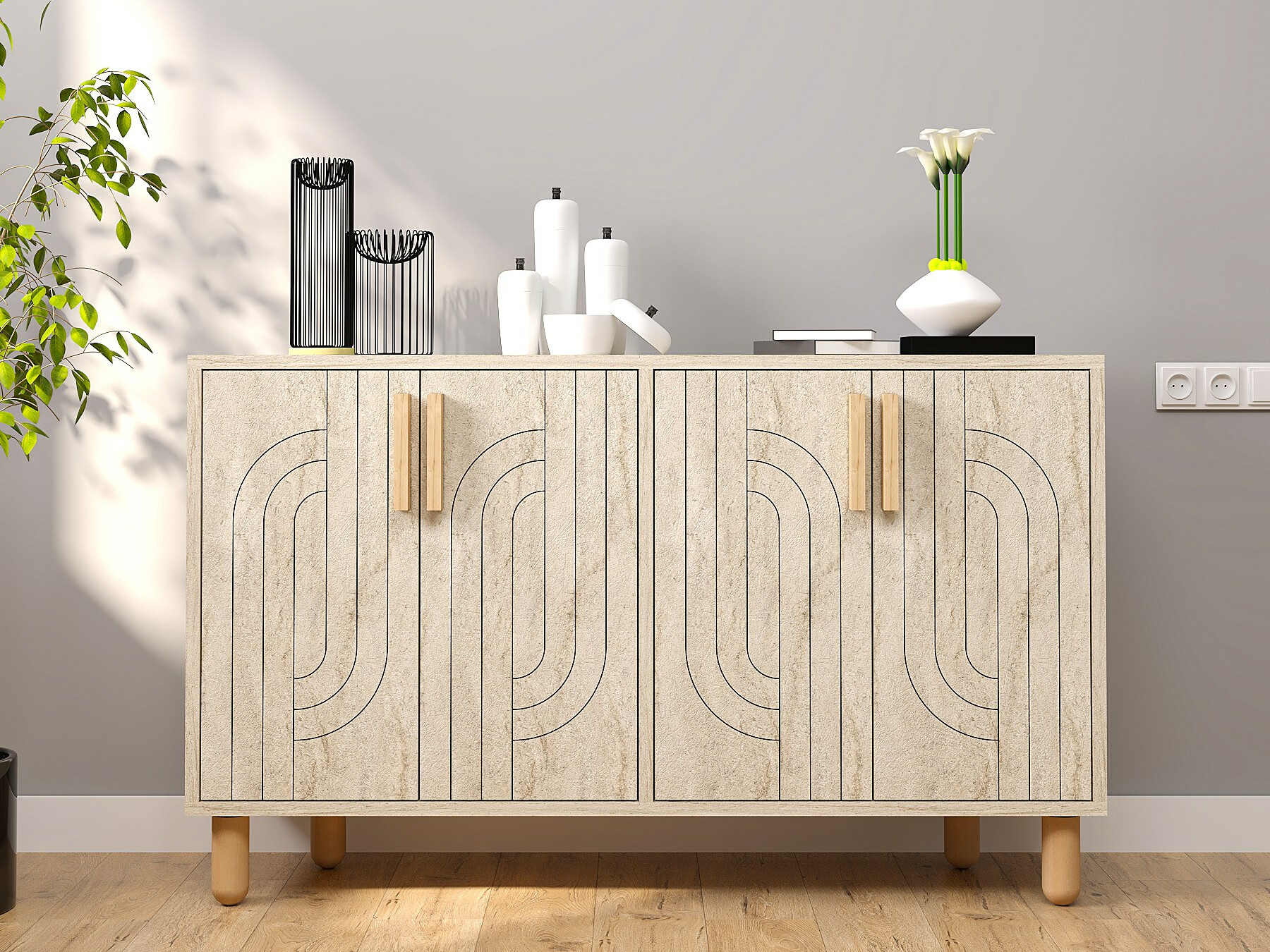 Skapis Kailua 2544 (Gaiši brūns)