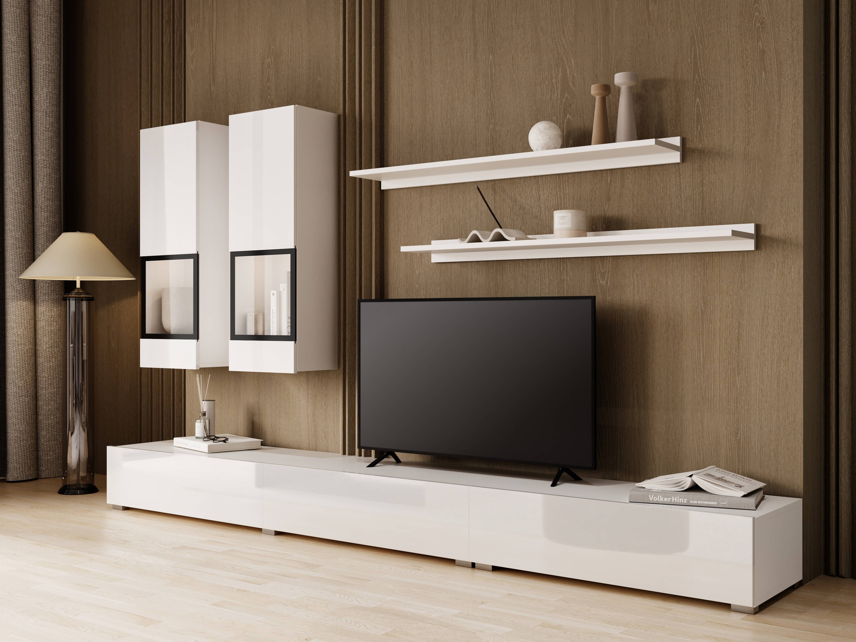 Viesistabas komplekts Serodeu 100 (Balts + Glancēts balts)