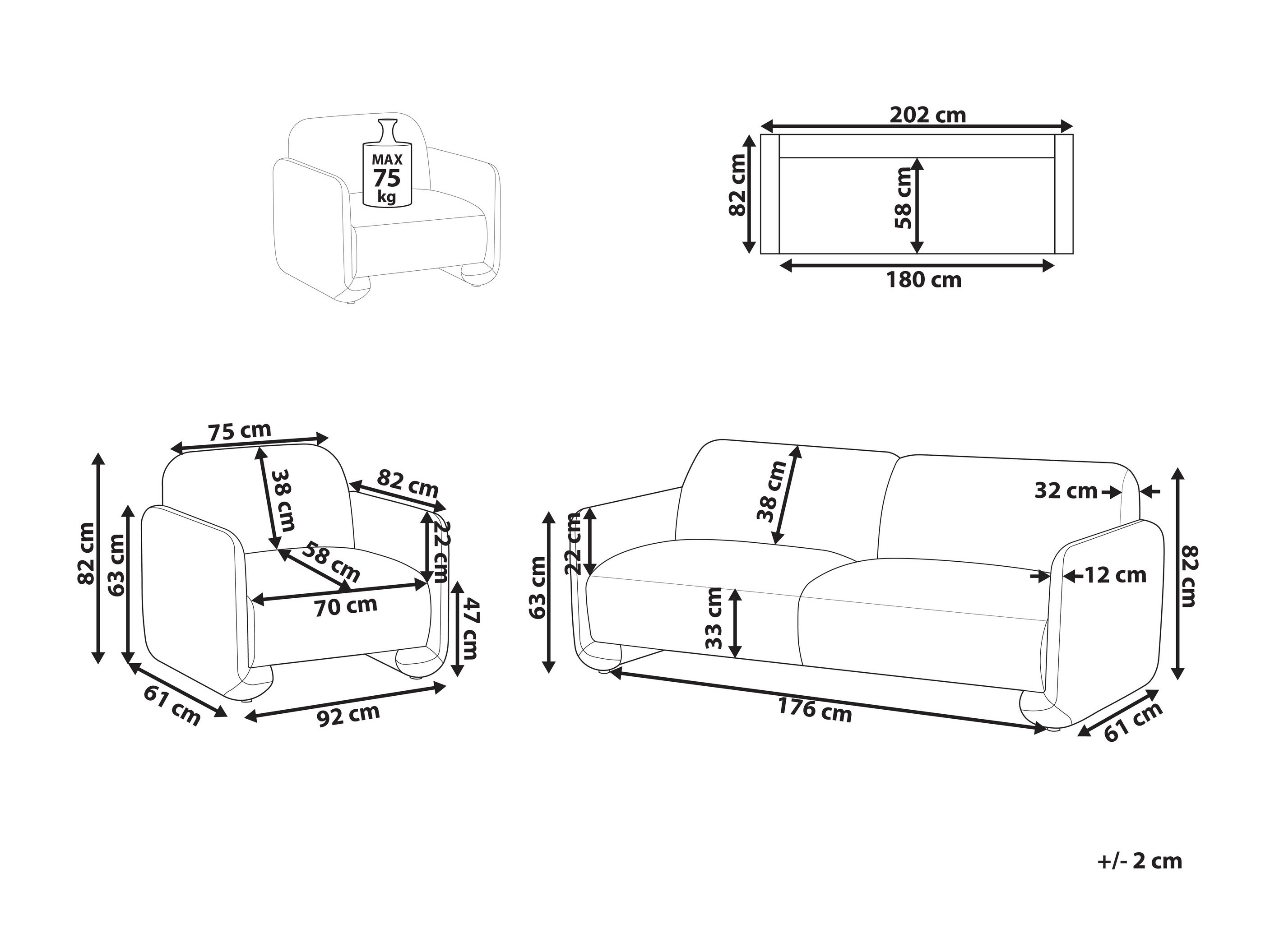Комплект мягкой мебели Berwyn 2703 (Белый)
