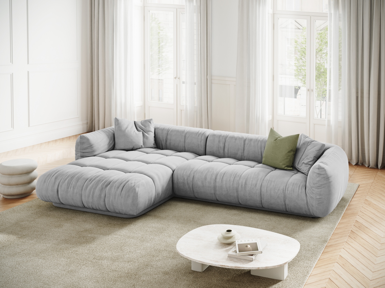 Stūra dīvāns Beckley 179 (Heritage Cement)