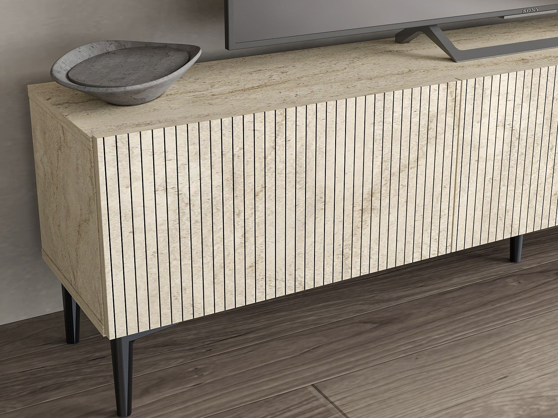 TV galds Kailua 2547 (Gaišs travertīns)