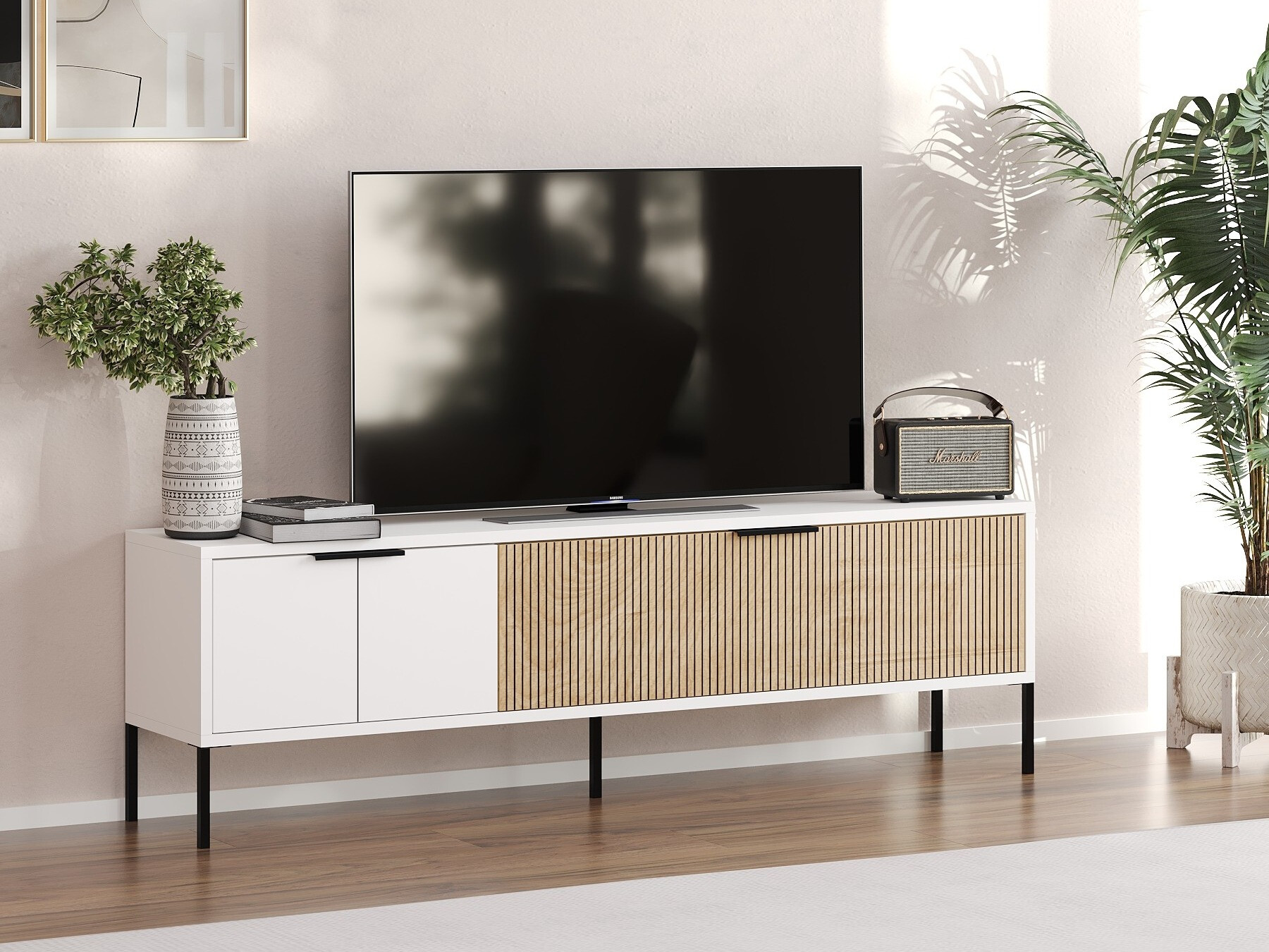TV galds Kailua 2550 (Balts + Ozols)