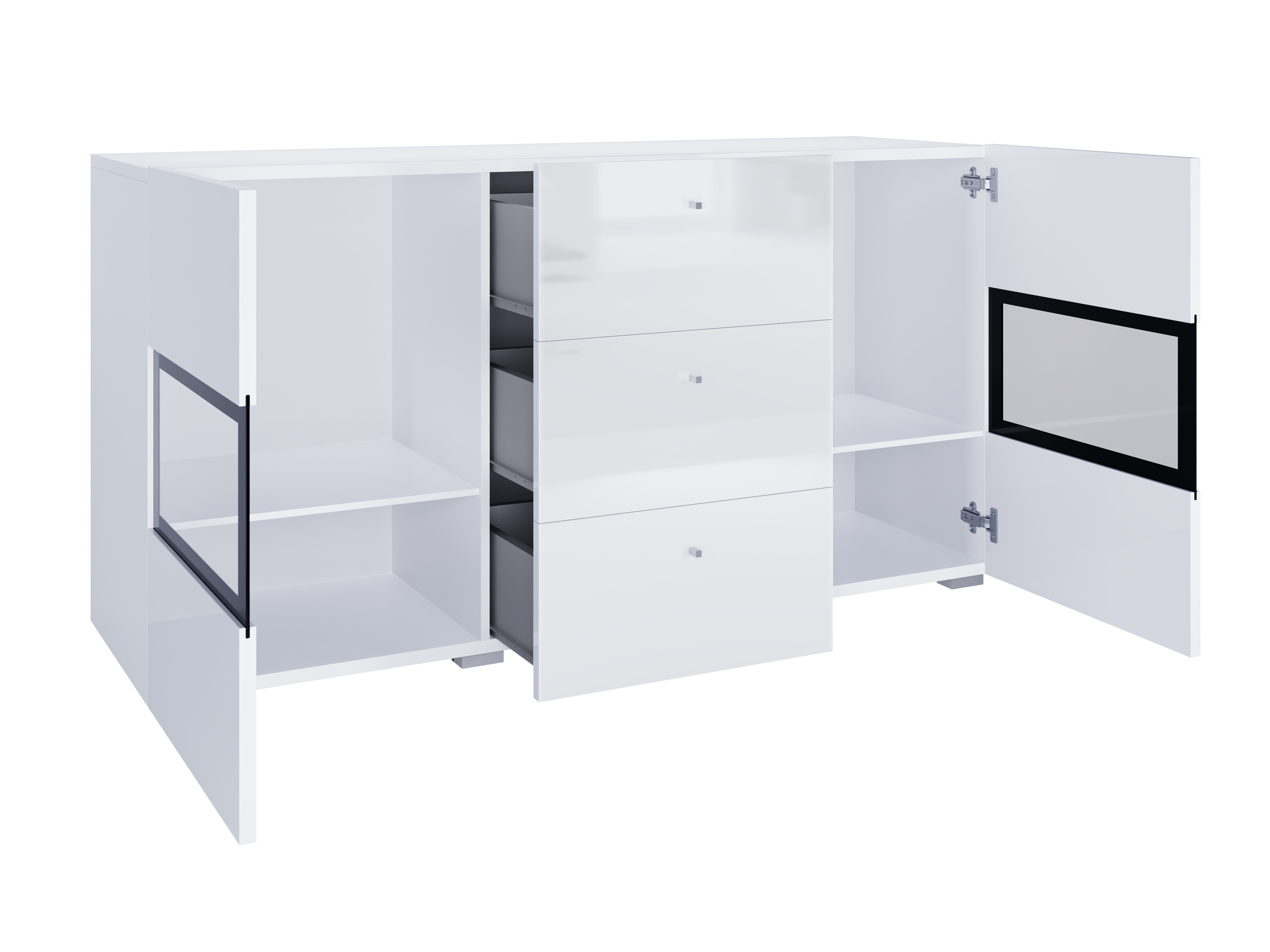 Viesistabas komplekts Serodeu 106 (Balts + Glancēts balts)