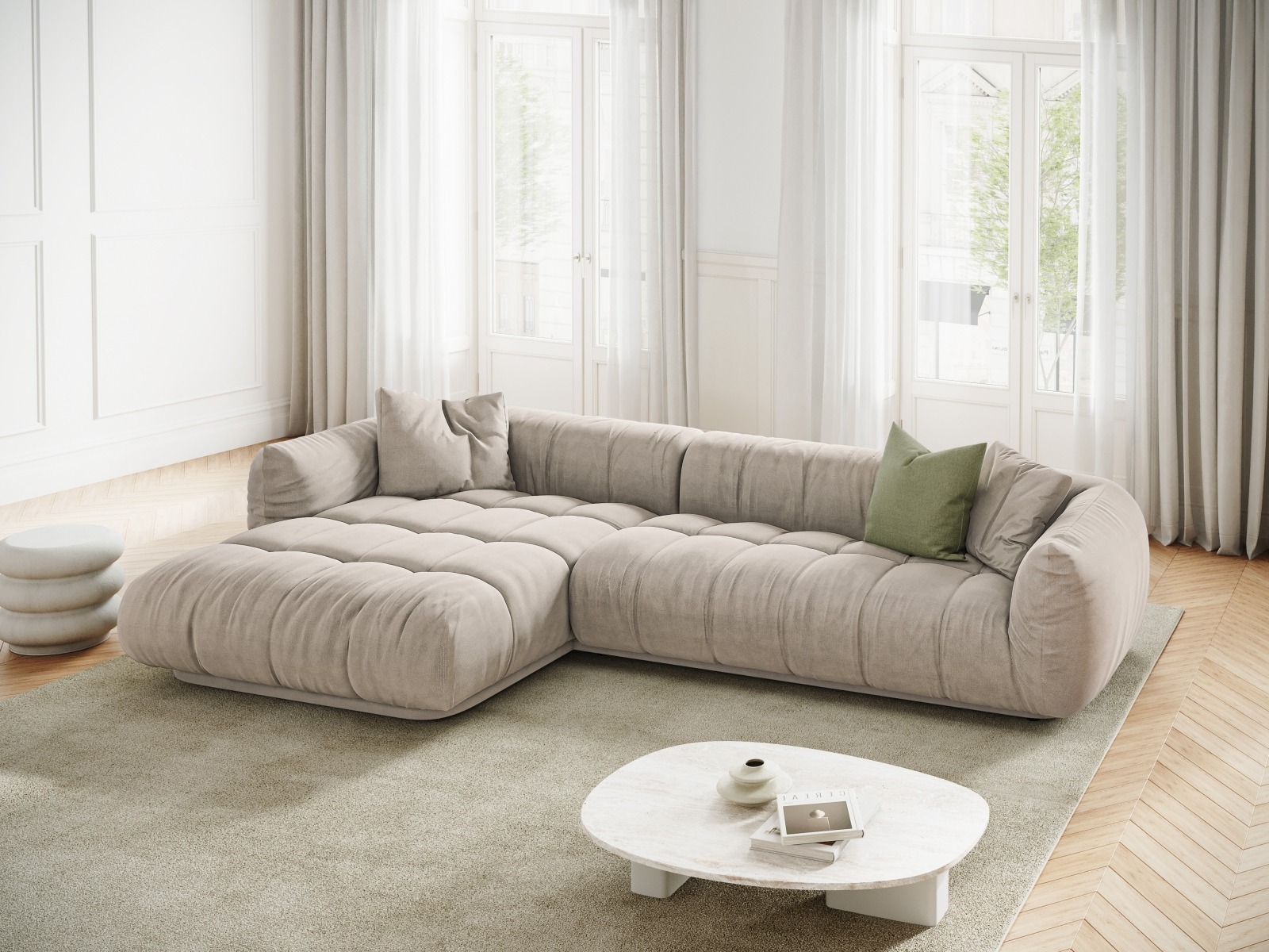 Stūra dīvāns Beckley 179 (Heritage Pearl)