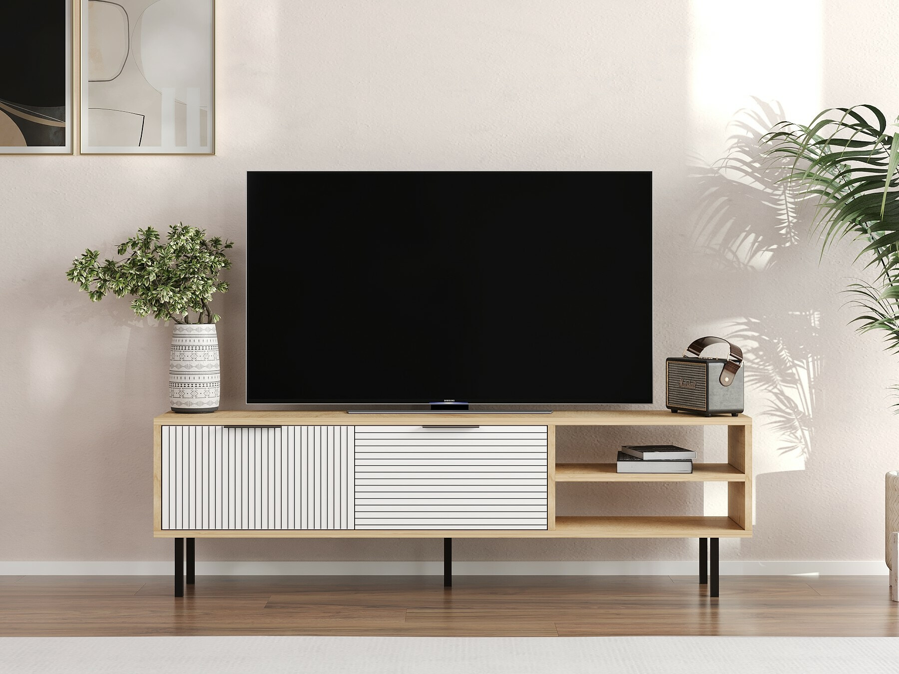 TV galds Kailua 2555 (Balts + Ozols)