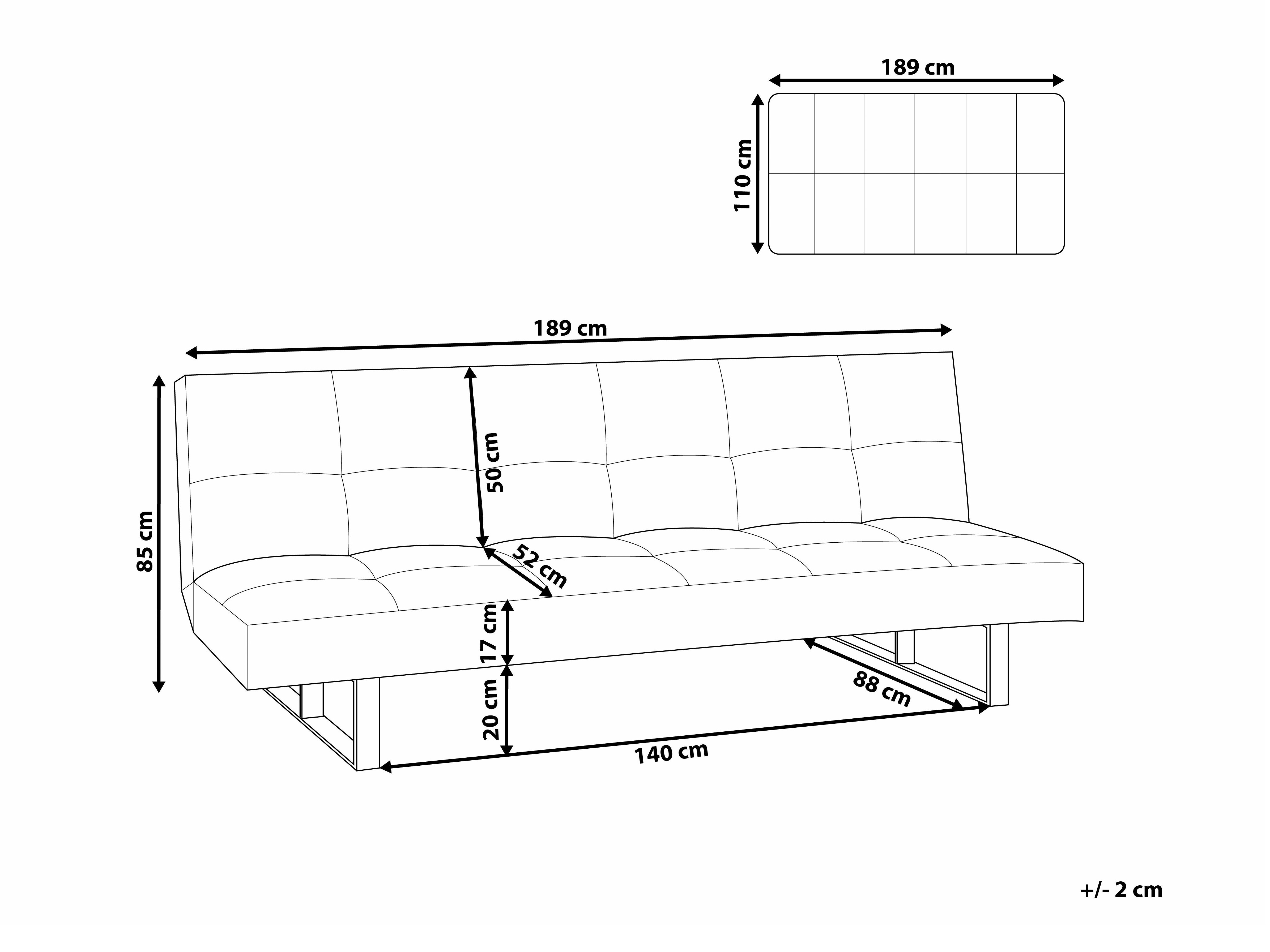 Dīvāns gulta Berwyn 2120 (Tumši brūns)
