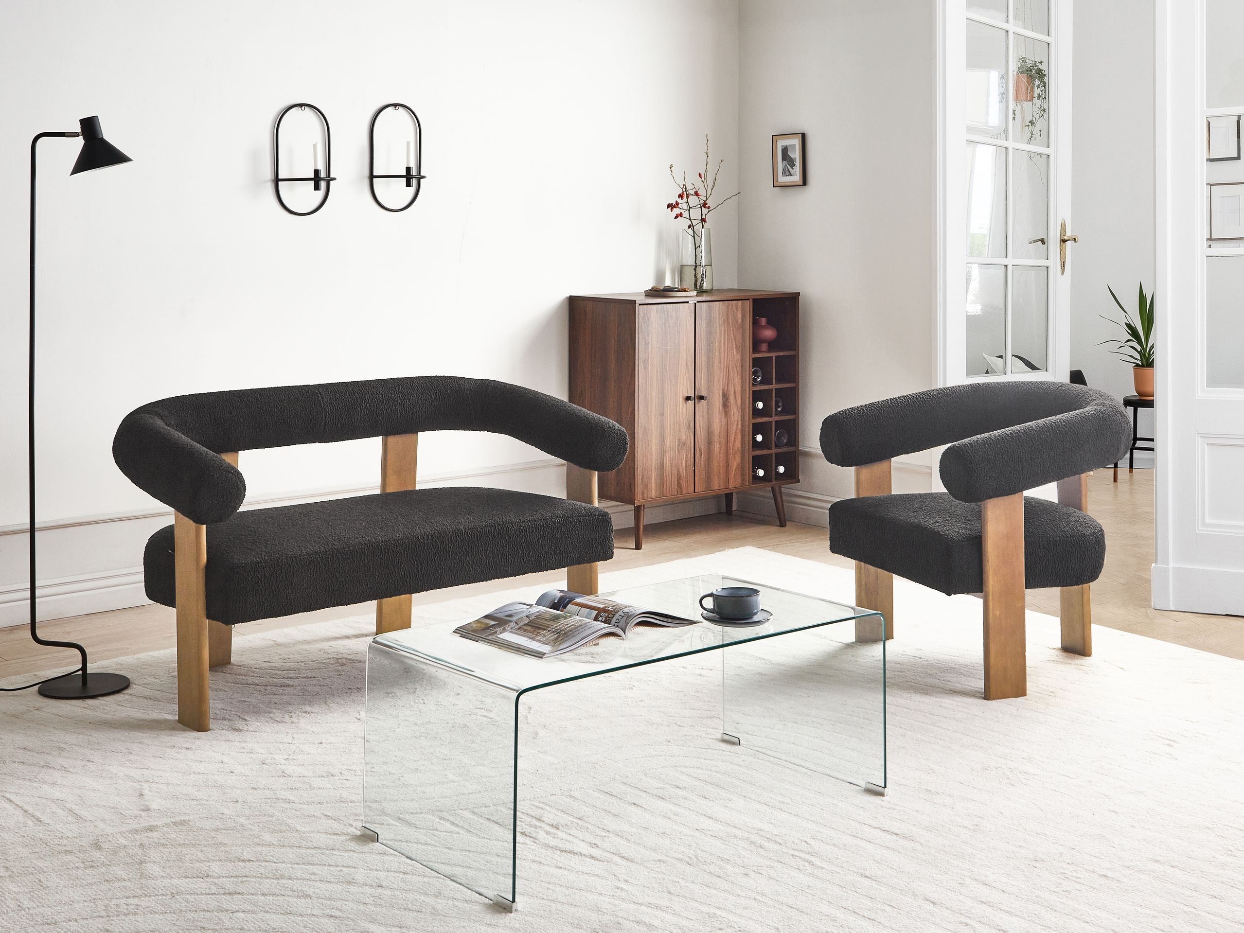 Krēsls Berwyn 2708 (Melns + Tumšs koks)