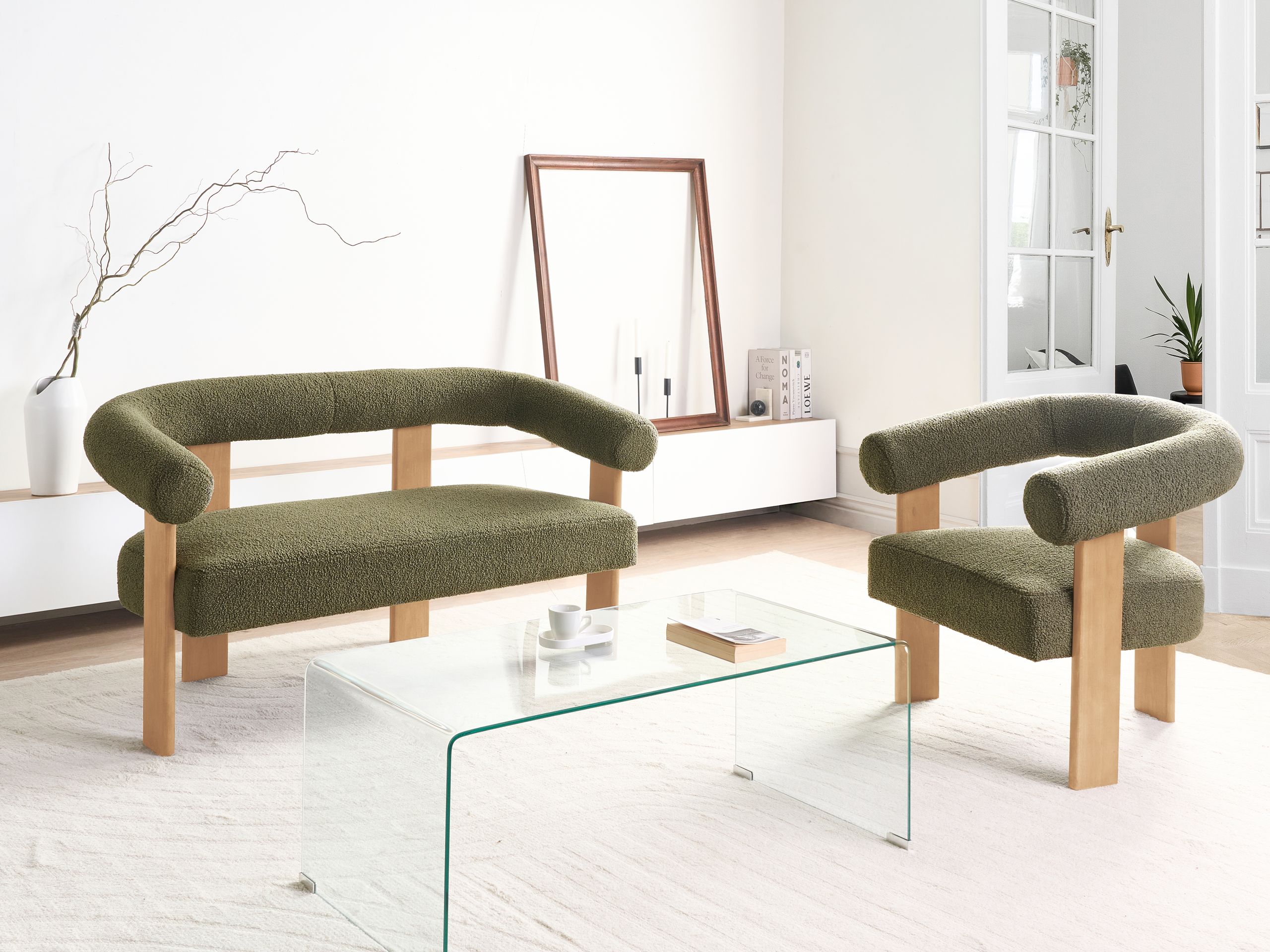 Mīkstais sols Berwyn 2709 (Zaļš + Gaišs koks)