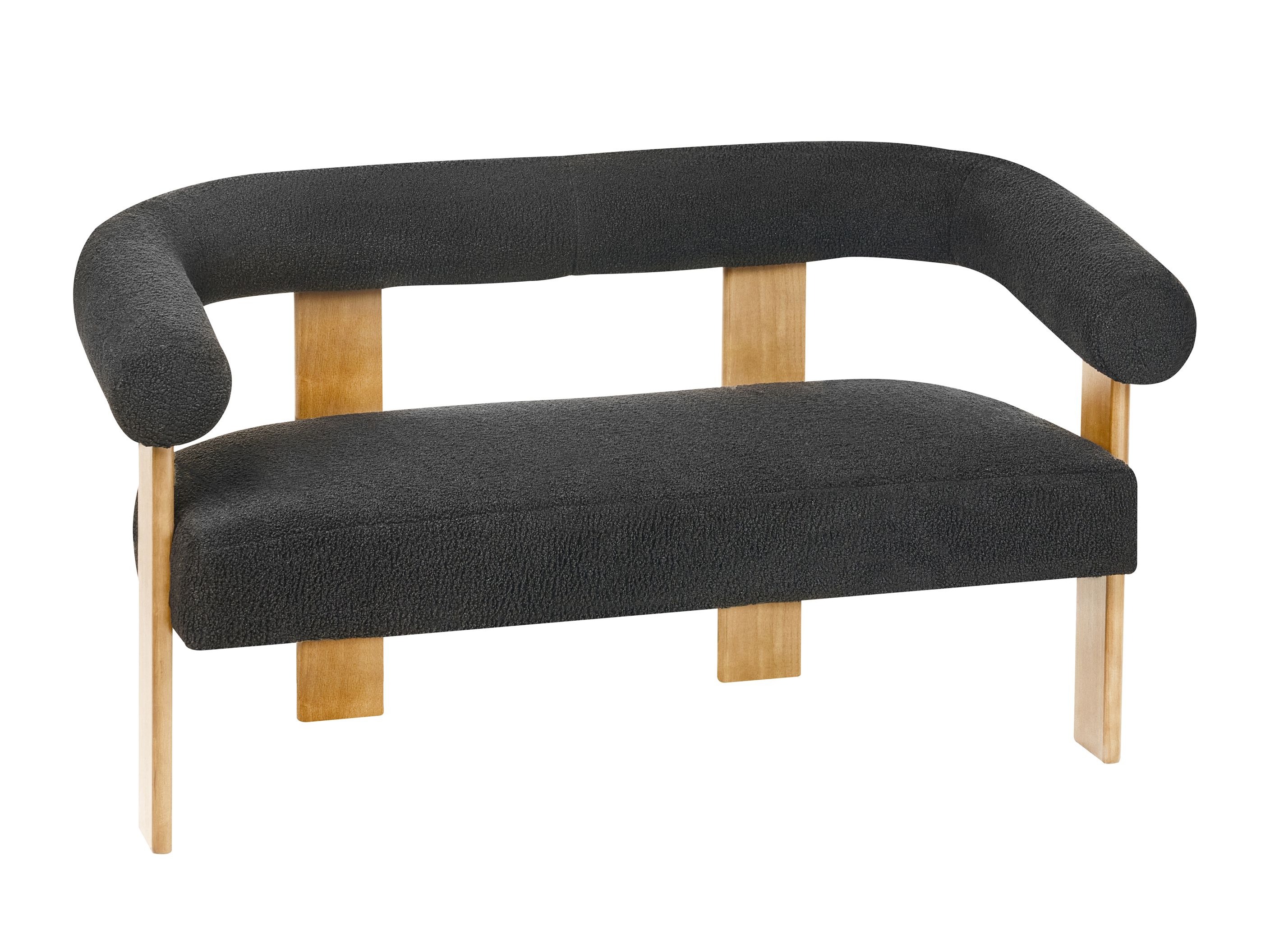 Mīksto mēbeļu komplekts Berwyn 2710 (Melns + Gaišs koks)