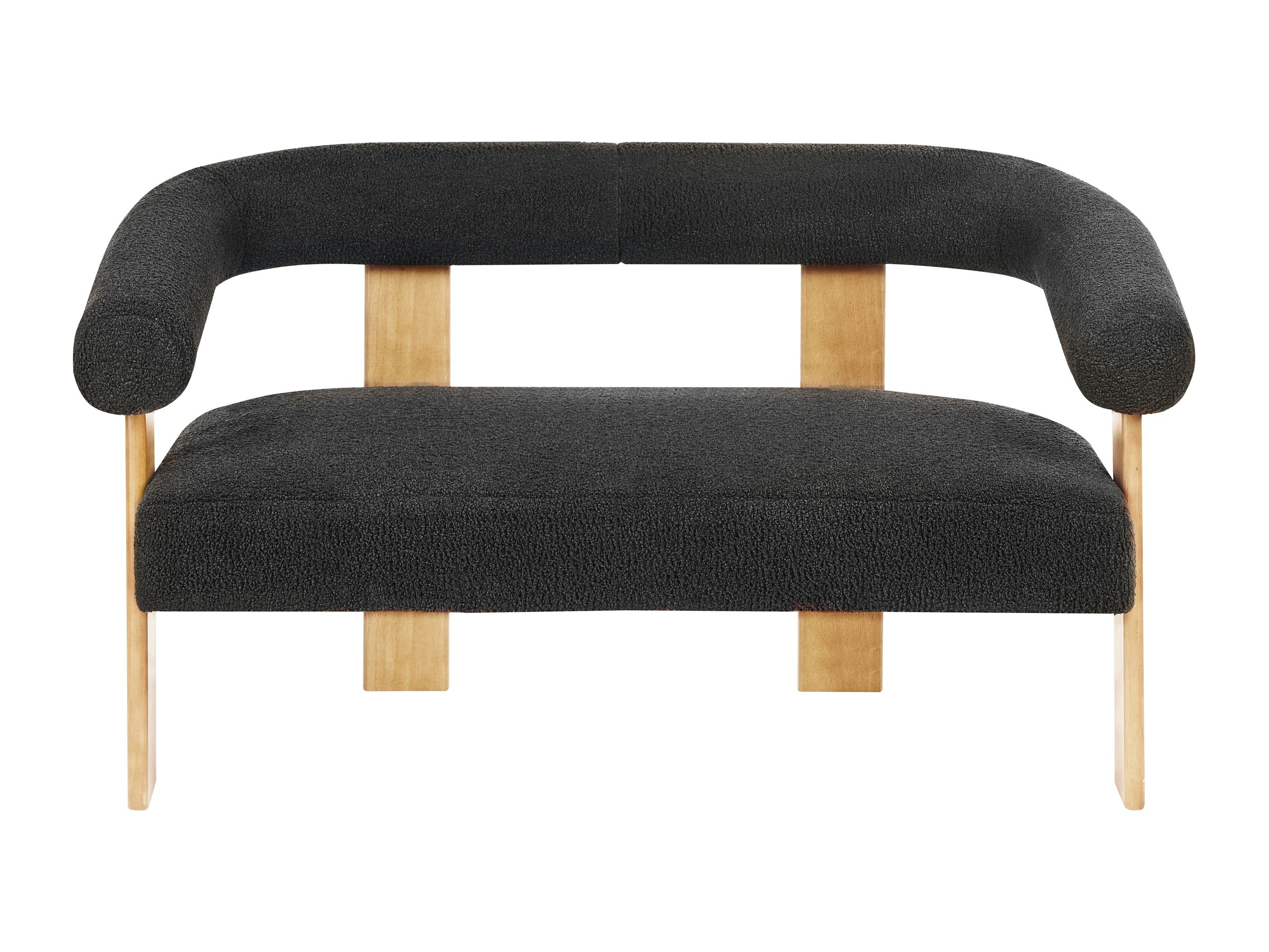 Mīksto mēbeļu komplekts Berwyn 2710 (Melns + Gaišs koks)