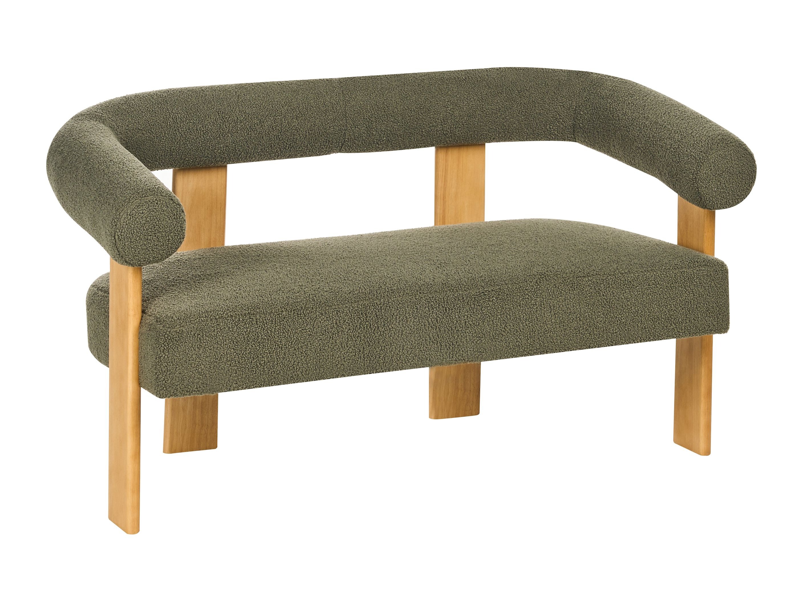 Mīksto mēbeļu komplekts Berwyn 2710 (Zaļš + Gaišs koks)