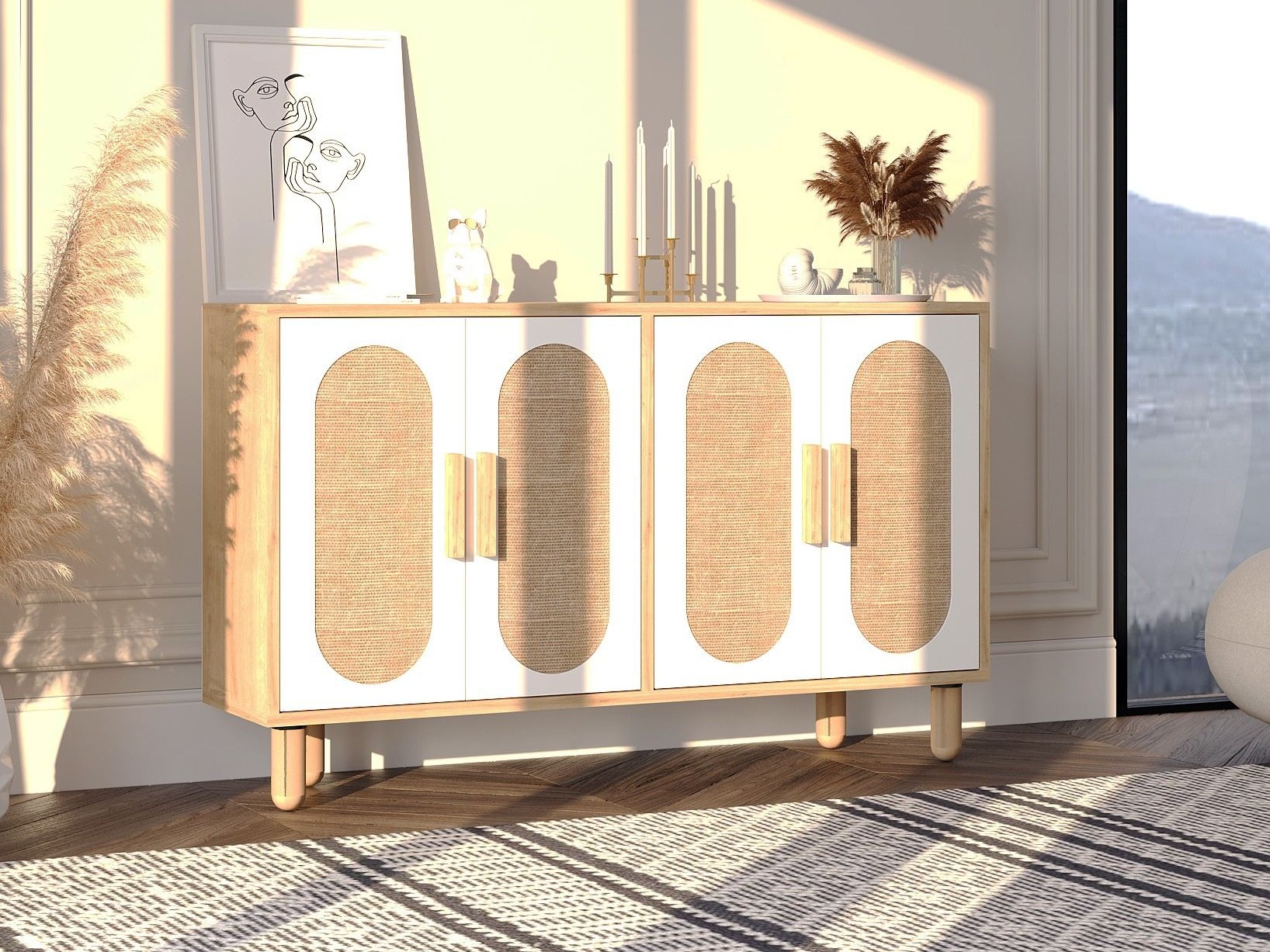 Шкафчик Kailua 2557 (Белый + Дуб)