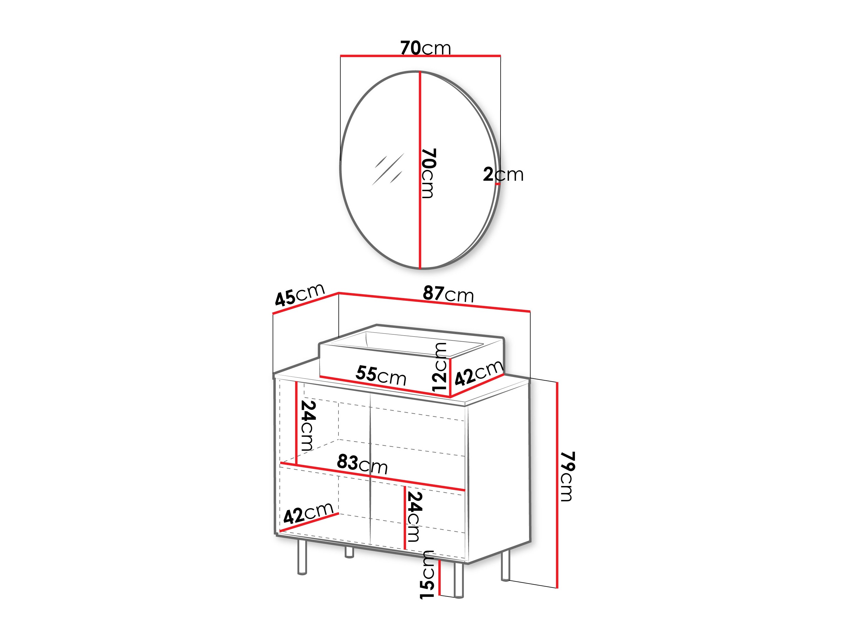 Vannas komplekts Virdomi 109 (Melns)
