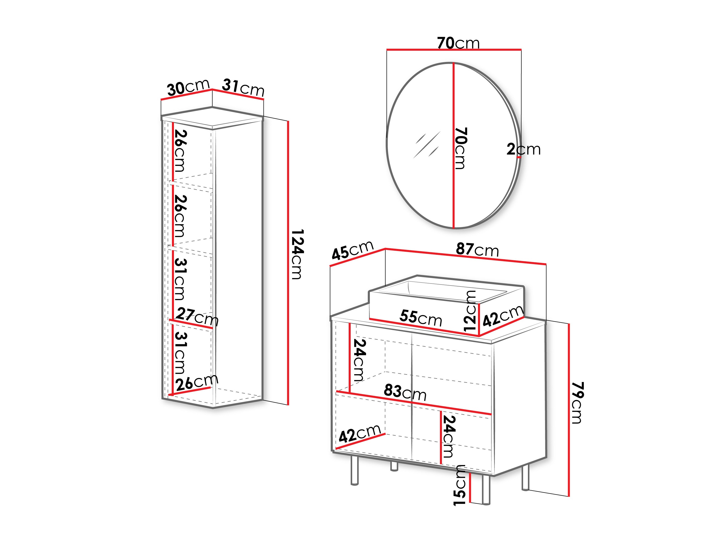 Vannas komplekts Virdomi 110 (Melns)