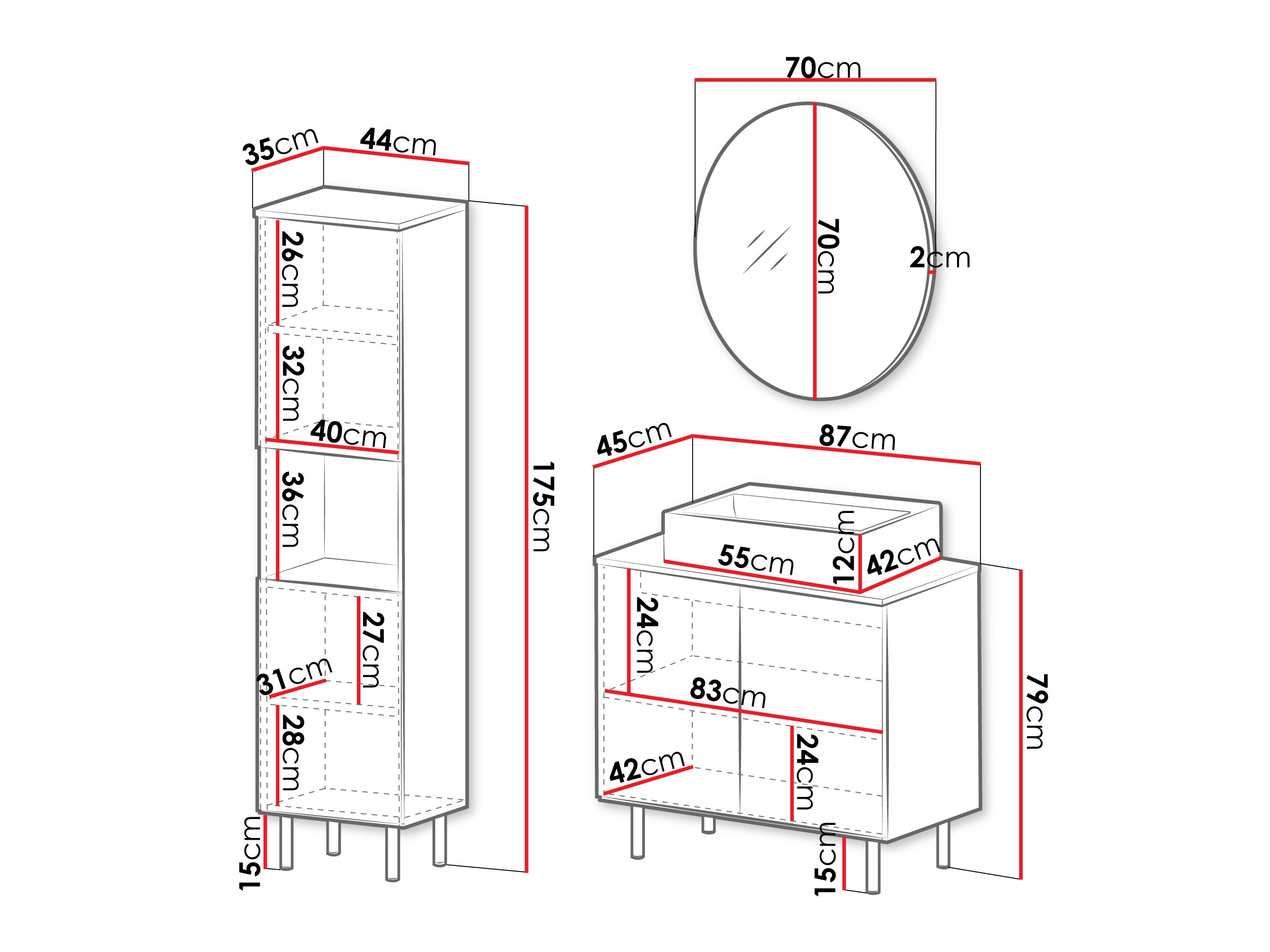 Vannas komplekts Virdomi 111 (Melns)