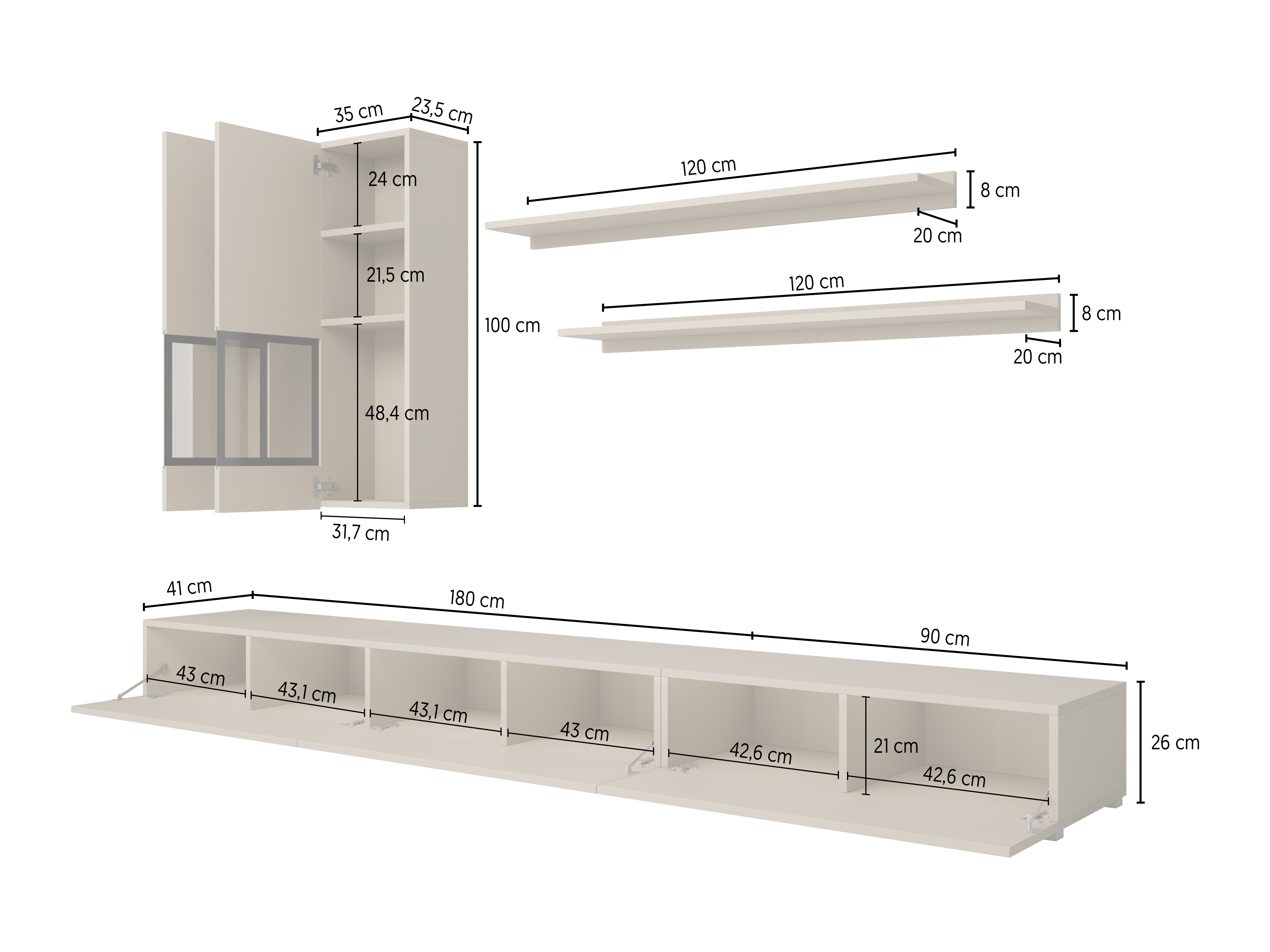 Viesistabas komplekts Serodeu 100 (Betons)