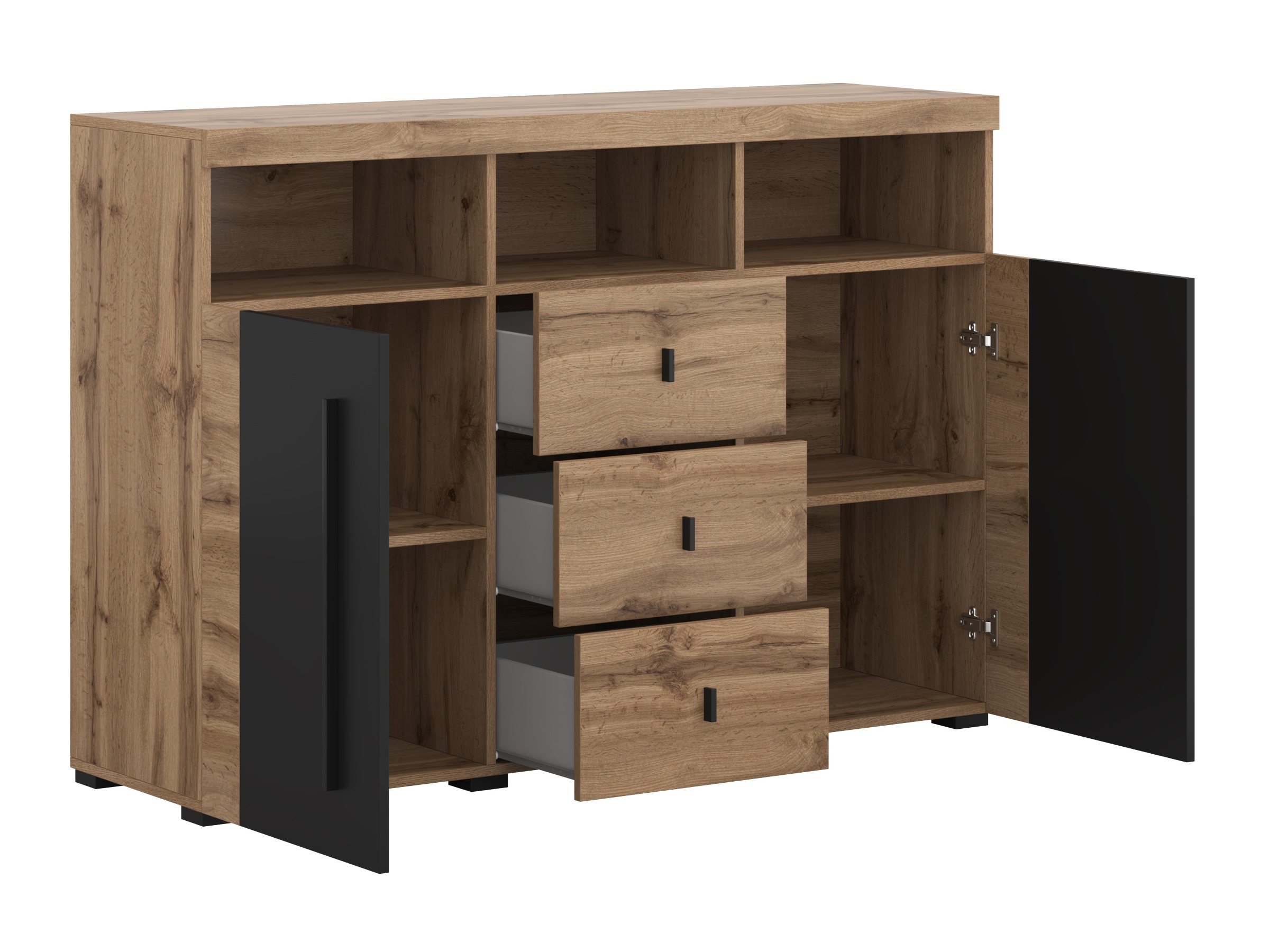 Kомод Sorciro 101 (Чёрный + Дуб вотан)