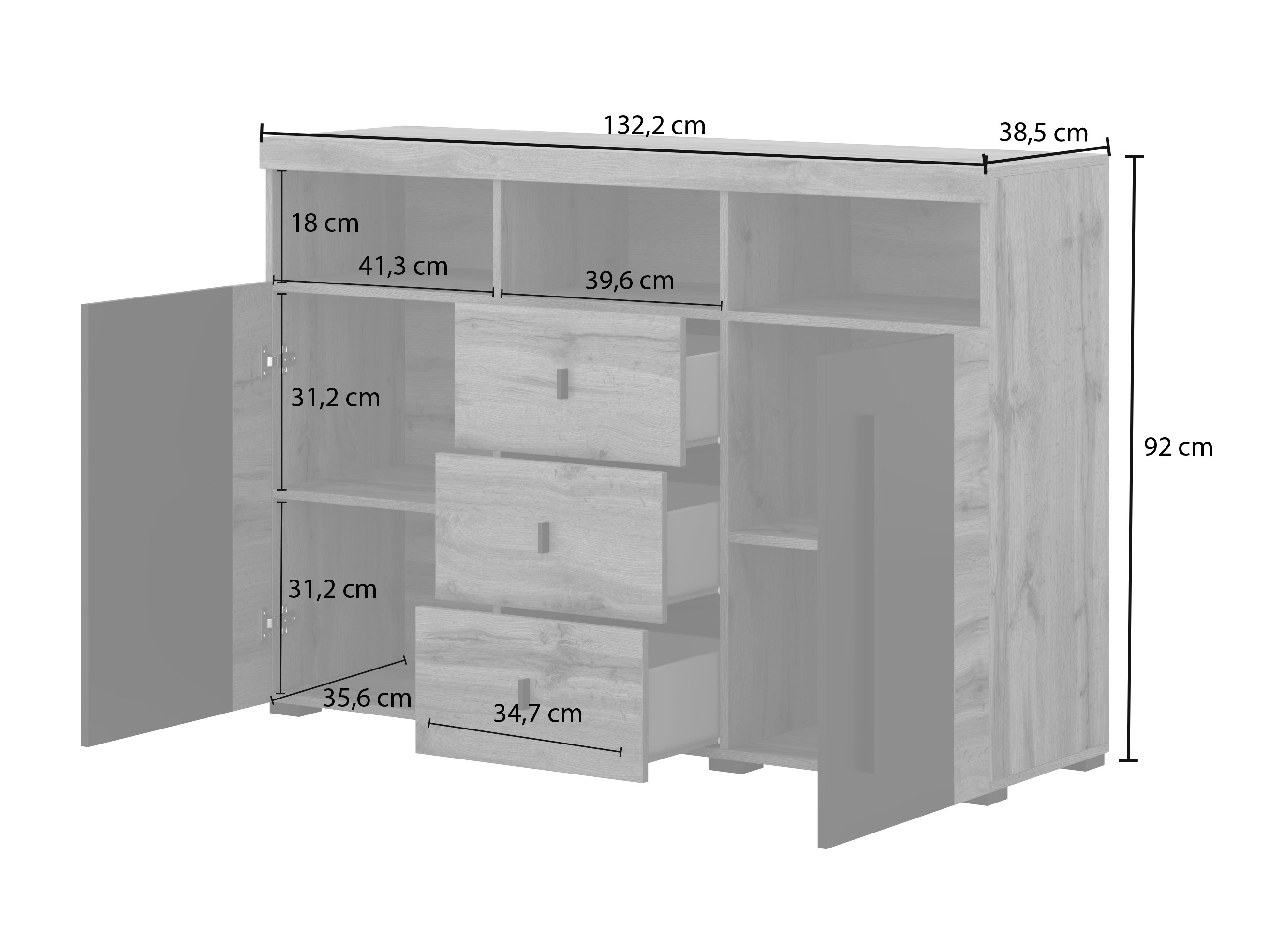 Kомод Sorciro 101 (Орех + Темный дуб)