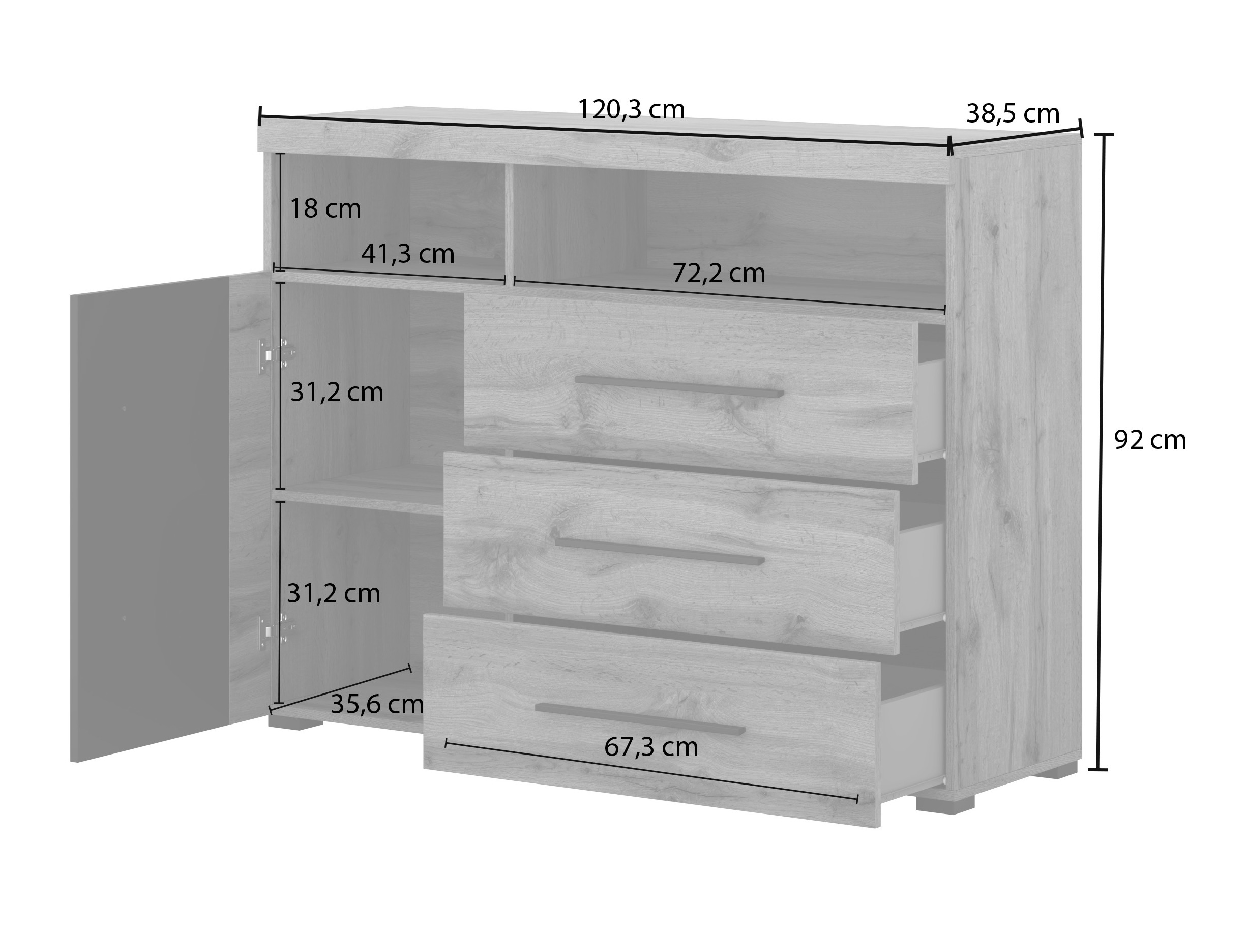 Kumode Sorciro 102 (Melns + Votan ozols)