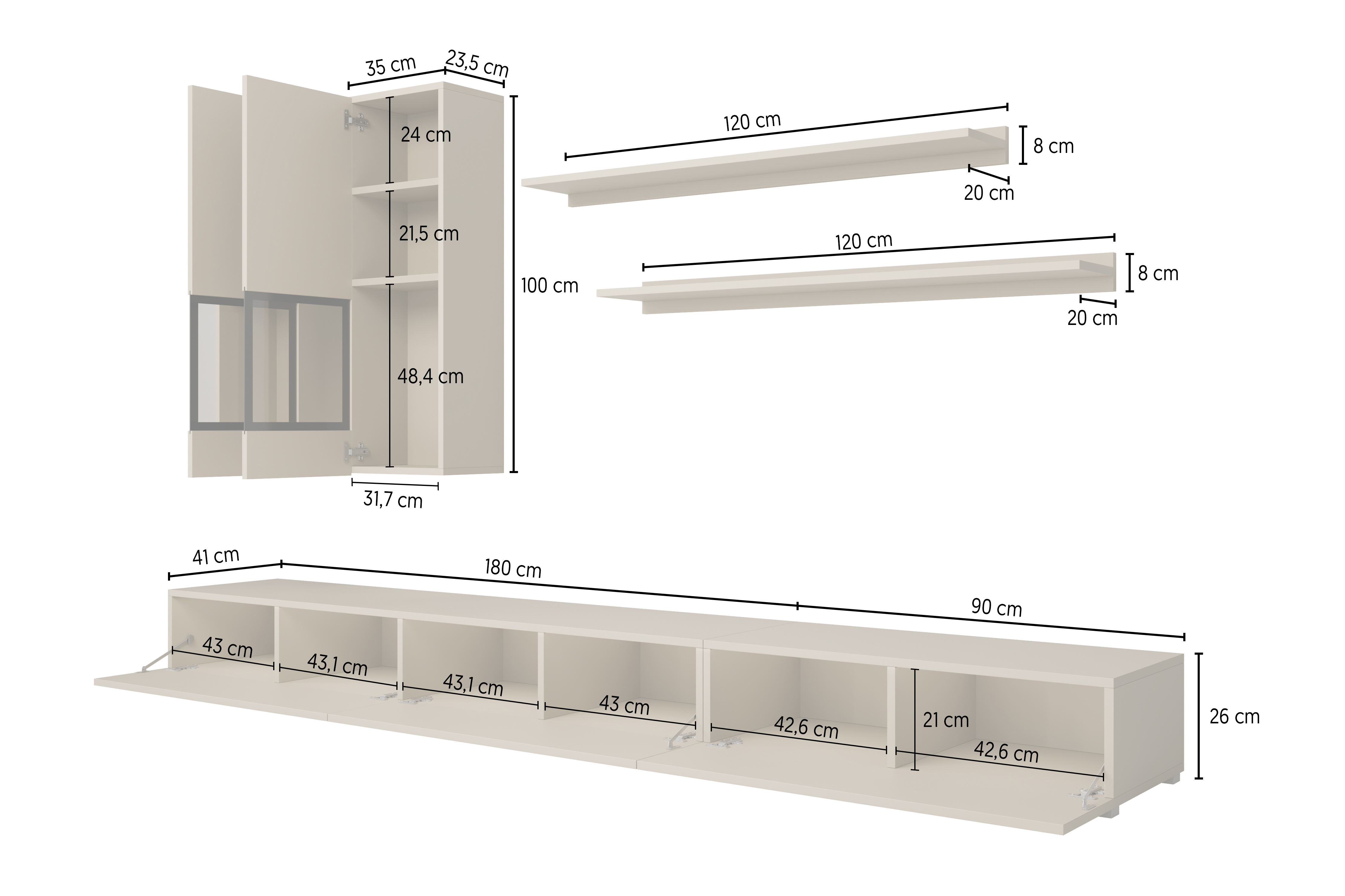 Набор для гостиной Serodeu 100 (Грецкий орех + Темно-коричневый)