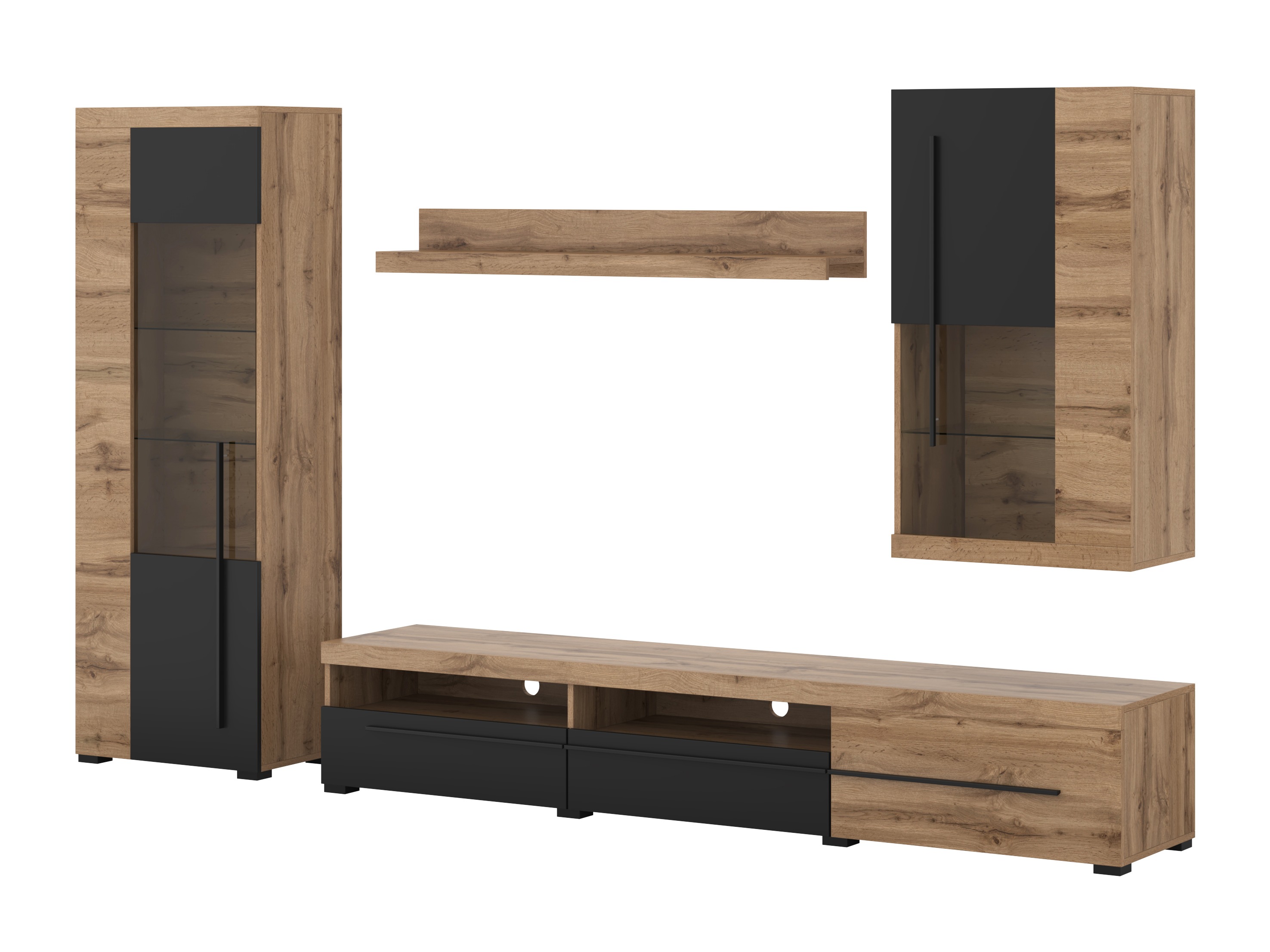 Набор для гостиной Sorciro 105 (Чёрный + Дуб вотан)