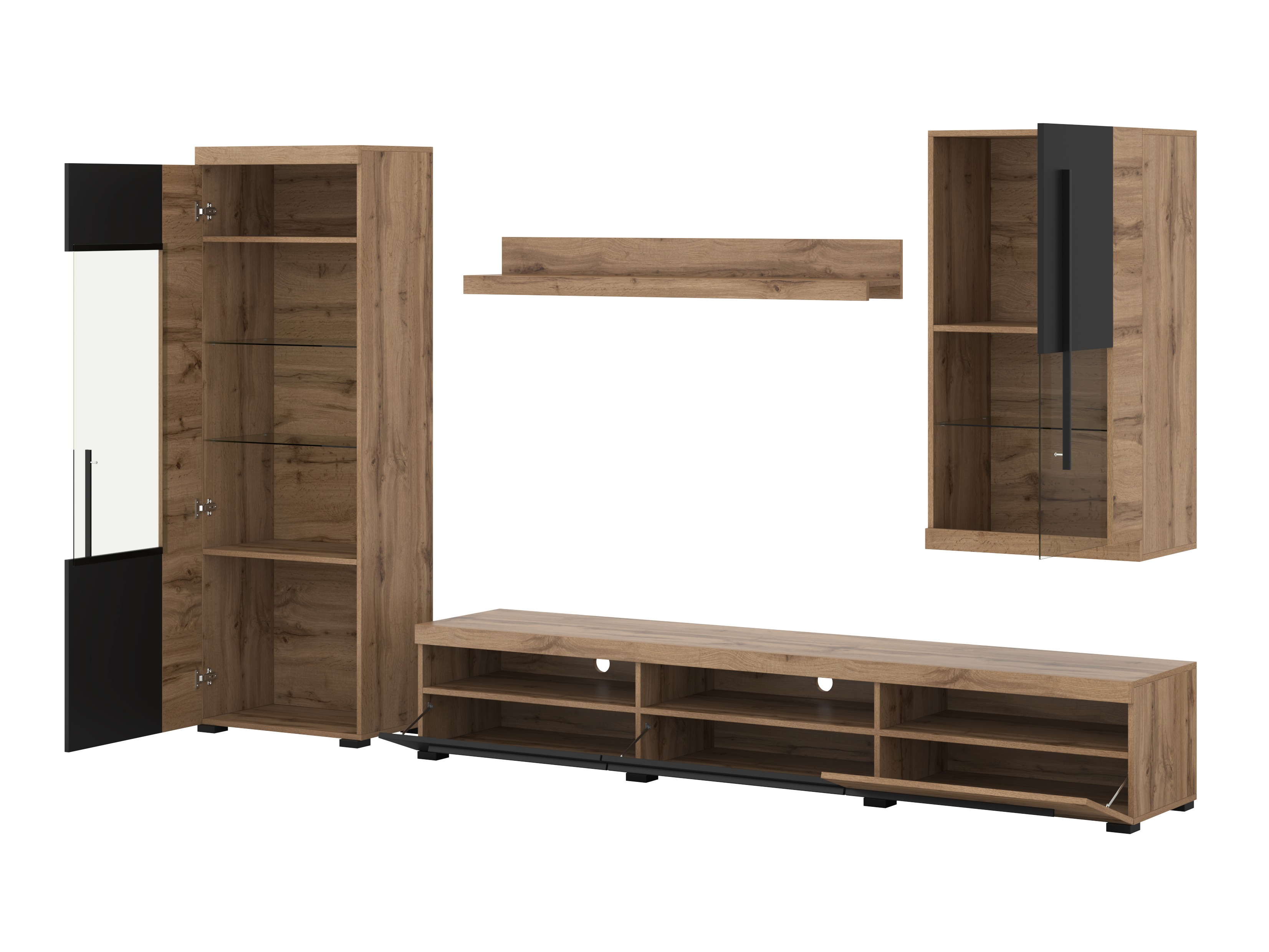 Набор для гостиной Sorciro 105 (Чёрный + Дуб вотан)