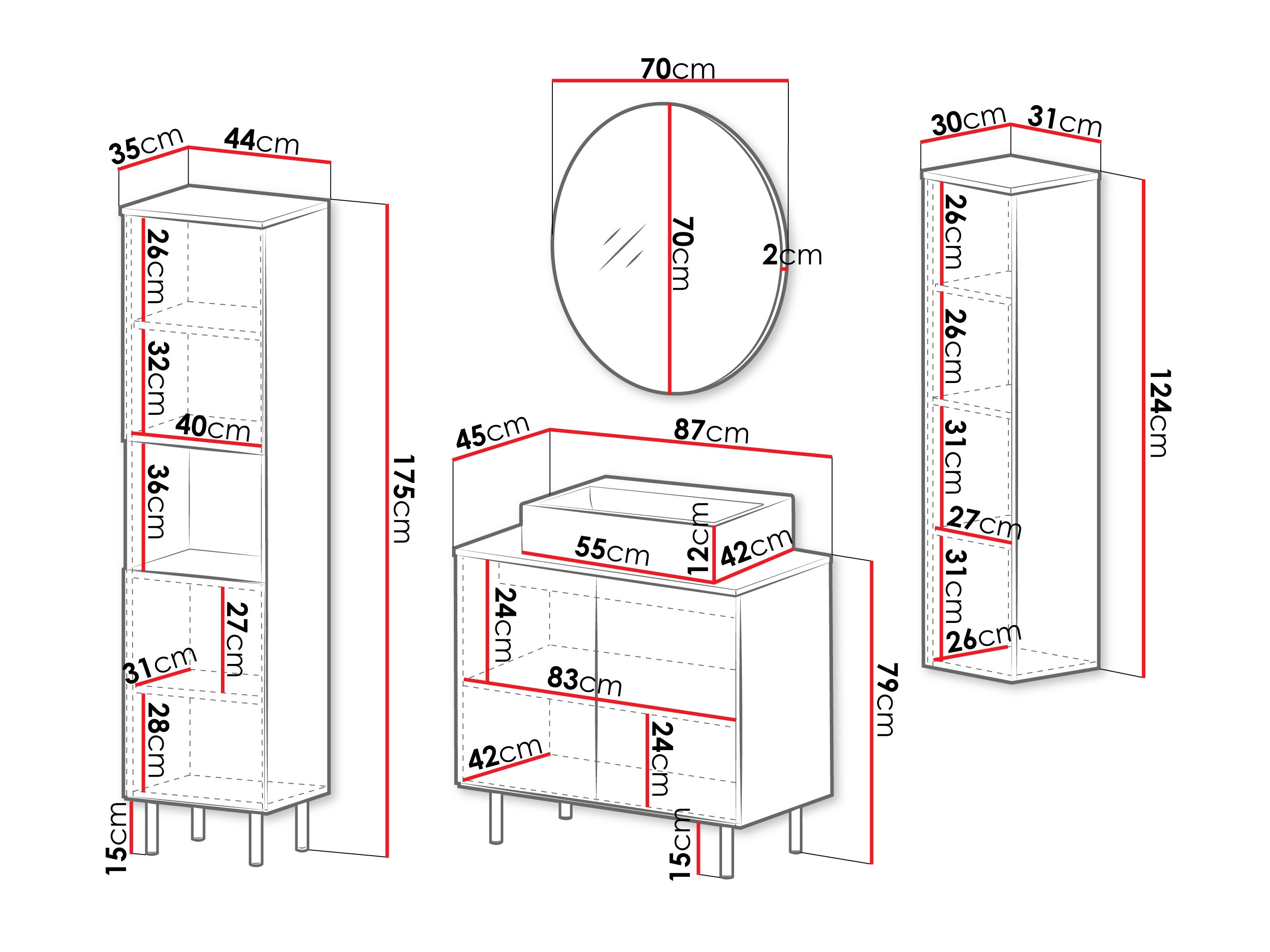 Набор для ванной комнаты Virdomi 113 (Чёрный)