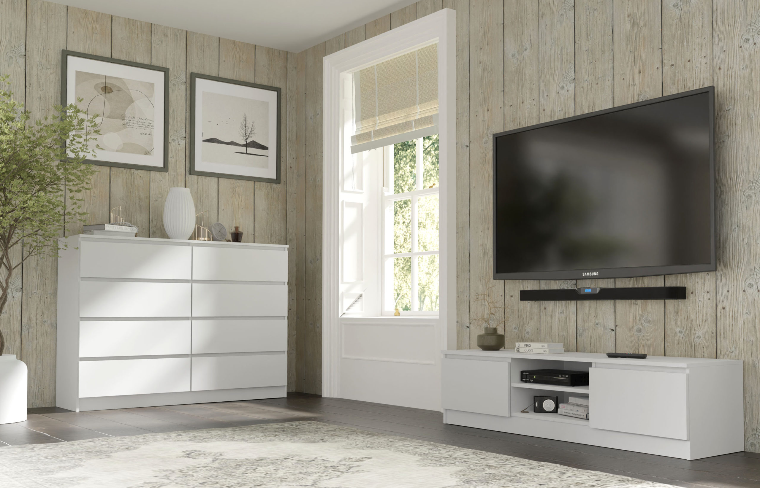 TV galds Buffalo 198 (Balts)