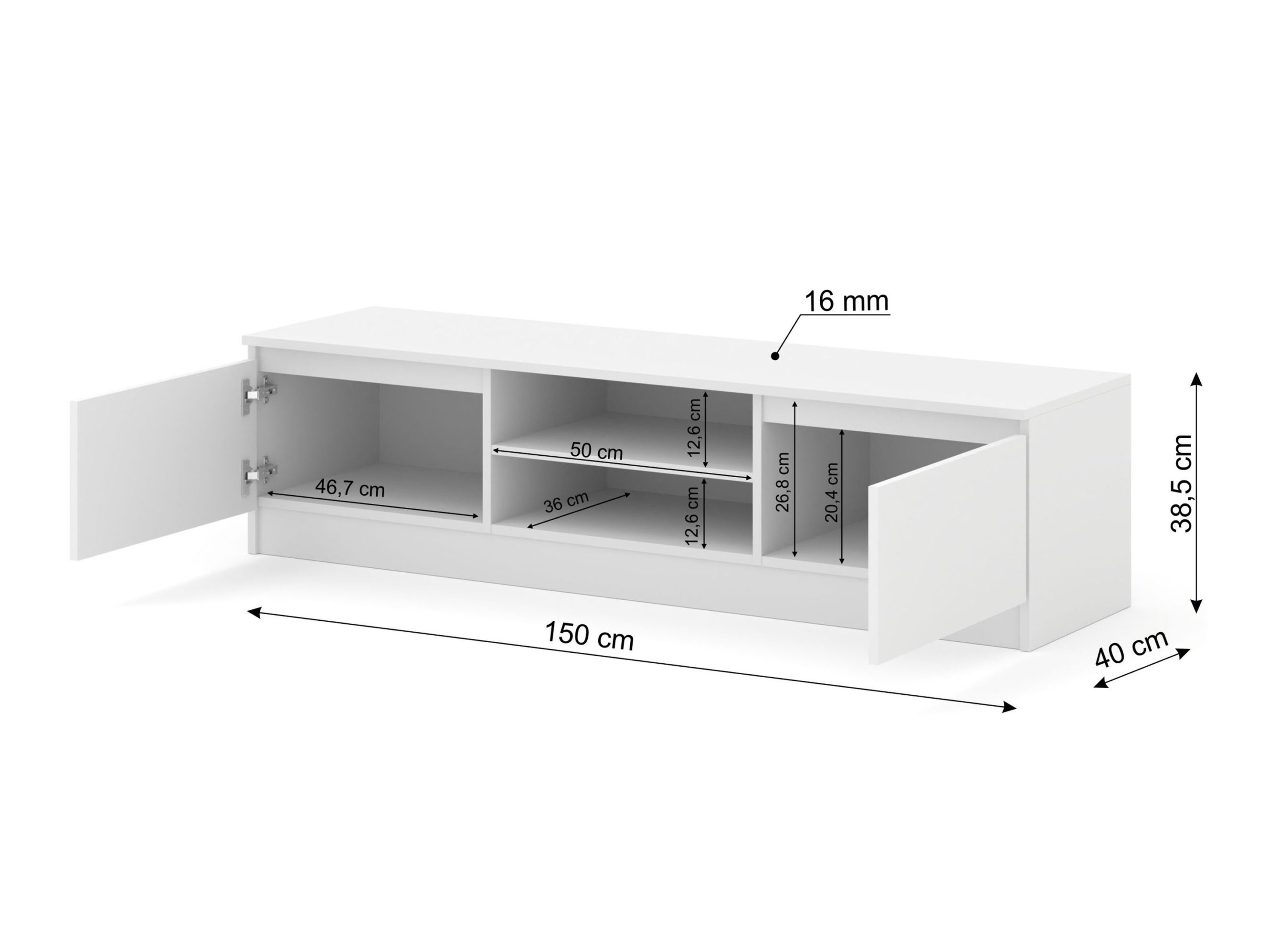 TV galds Buffalo 198 (Balts)