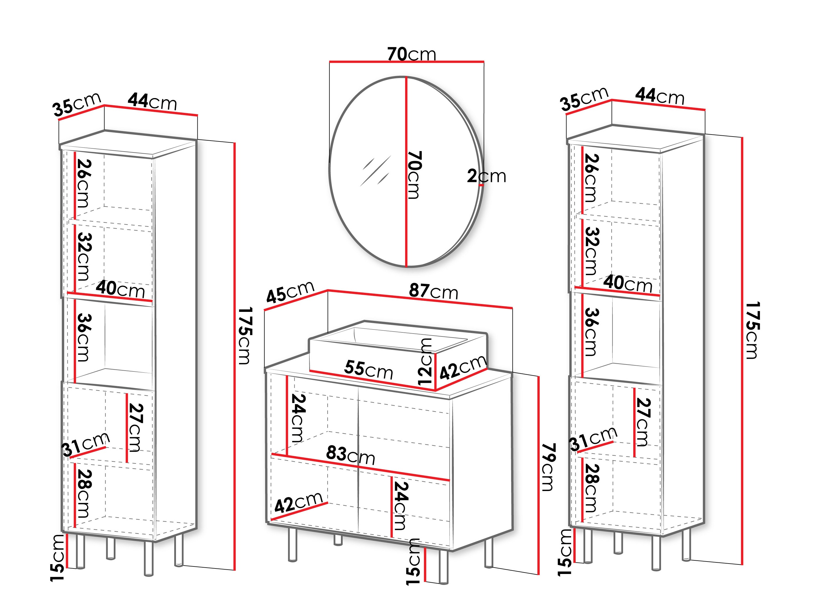 Vannas komplekts Virdomi 114 (Melns)
