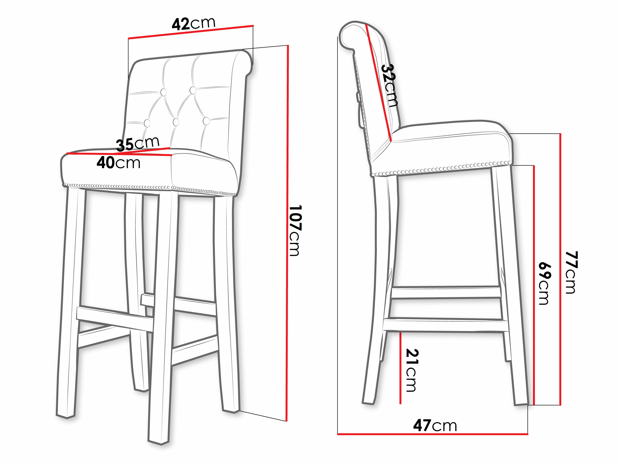 Барный стул Jackson 100 (Чёрный + Magic Velvet 2258)
