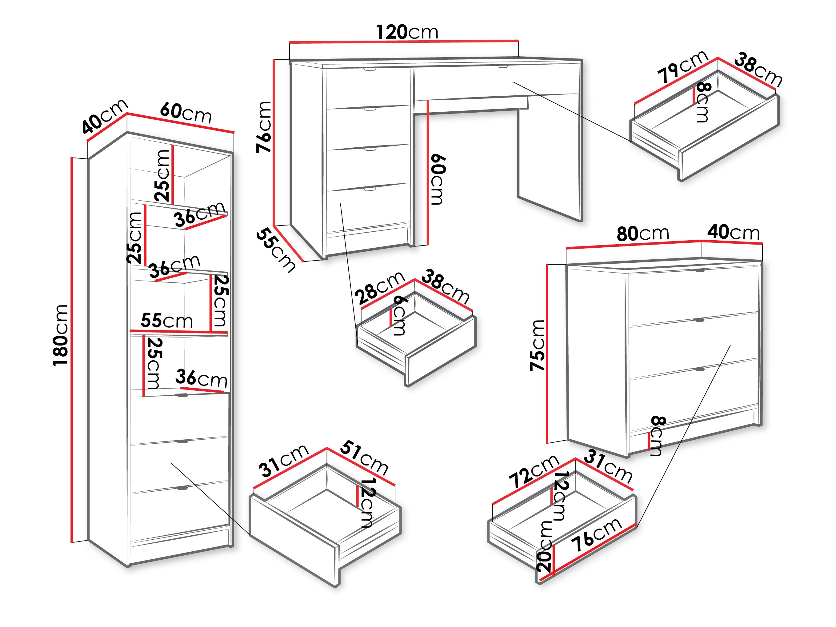 Комплект для домашнего офиса Comfivo Larmire 120 (Белый)