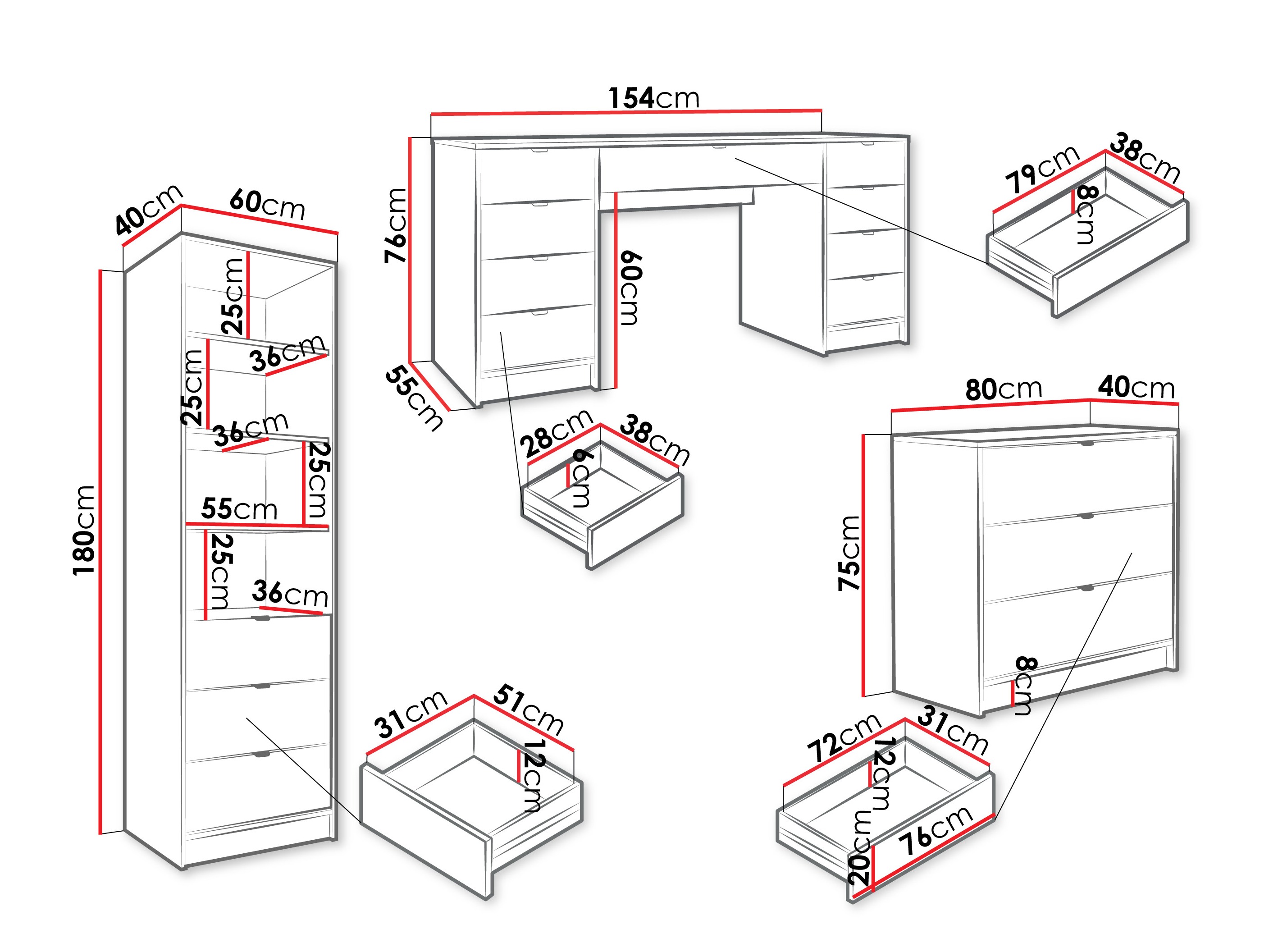 Комплект для домашнего офиса Comfivo Larmire 121 (Белый)