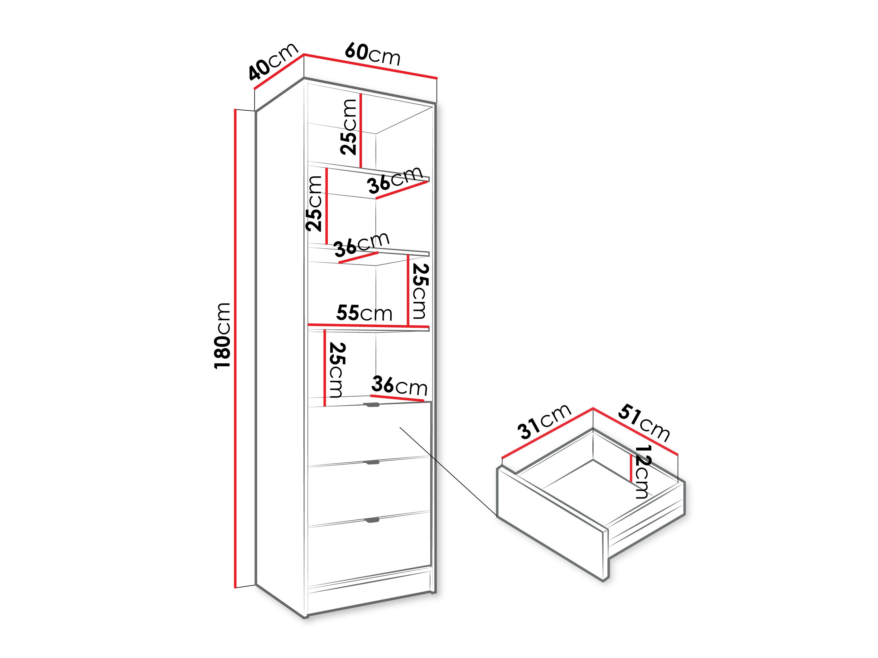 Plaukts Comfivo Larmire 116 (Balts)