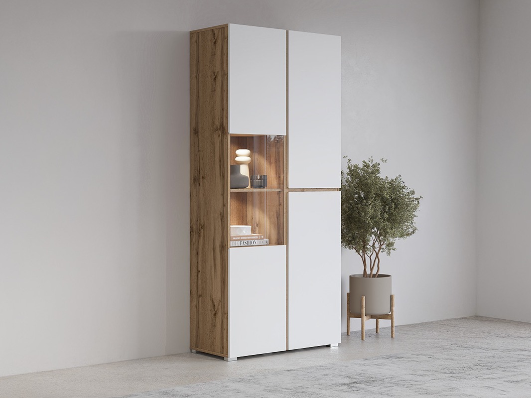 Стеллаж Alfere 110 (Дуб вотан + Белый)