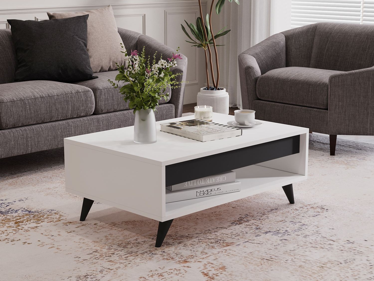 Žurnālu galdiņš Kailua 2561 (Balts)