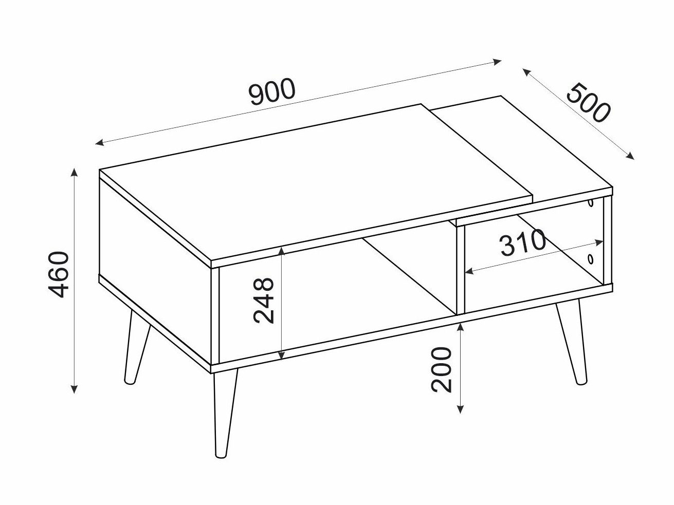 Žurnālu galdiņš Kailua 2562