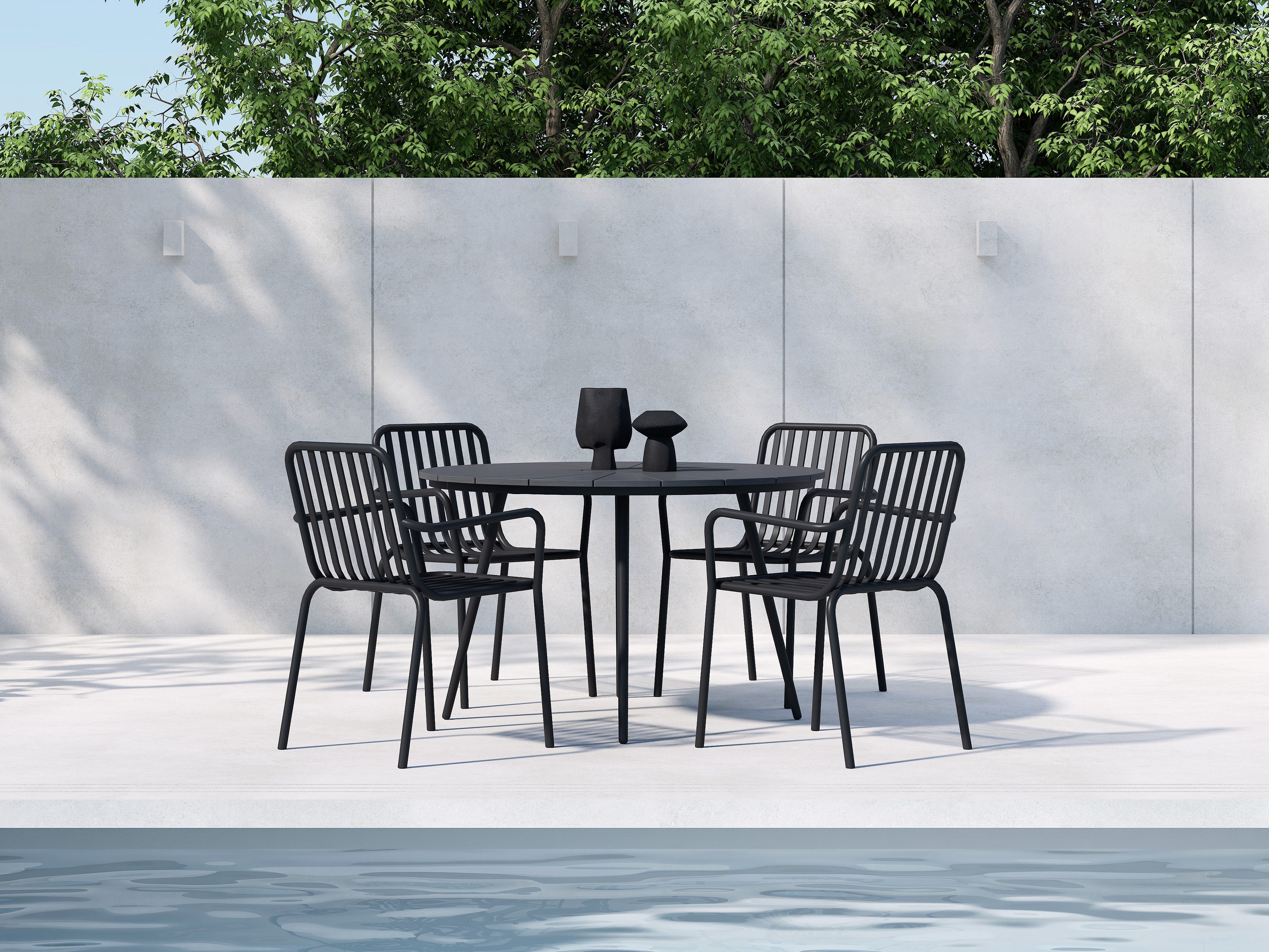 Dārza galds Dallas 4858 (Melns)