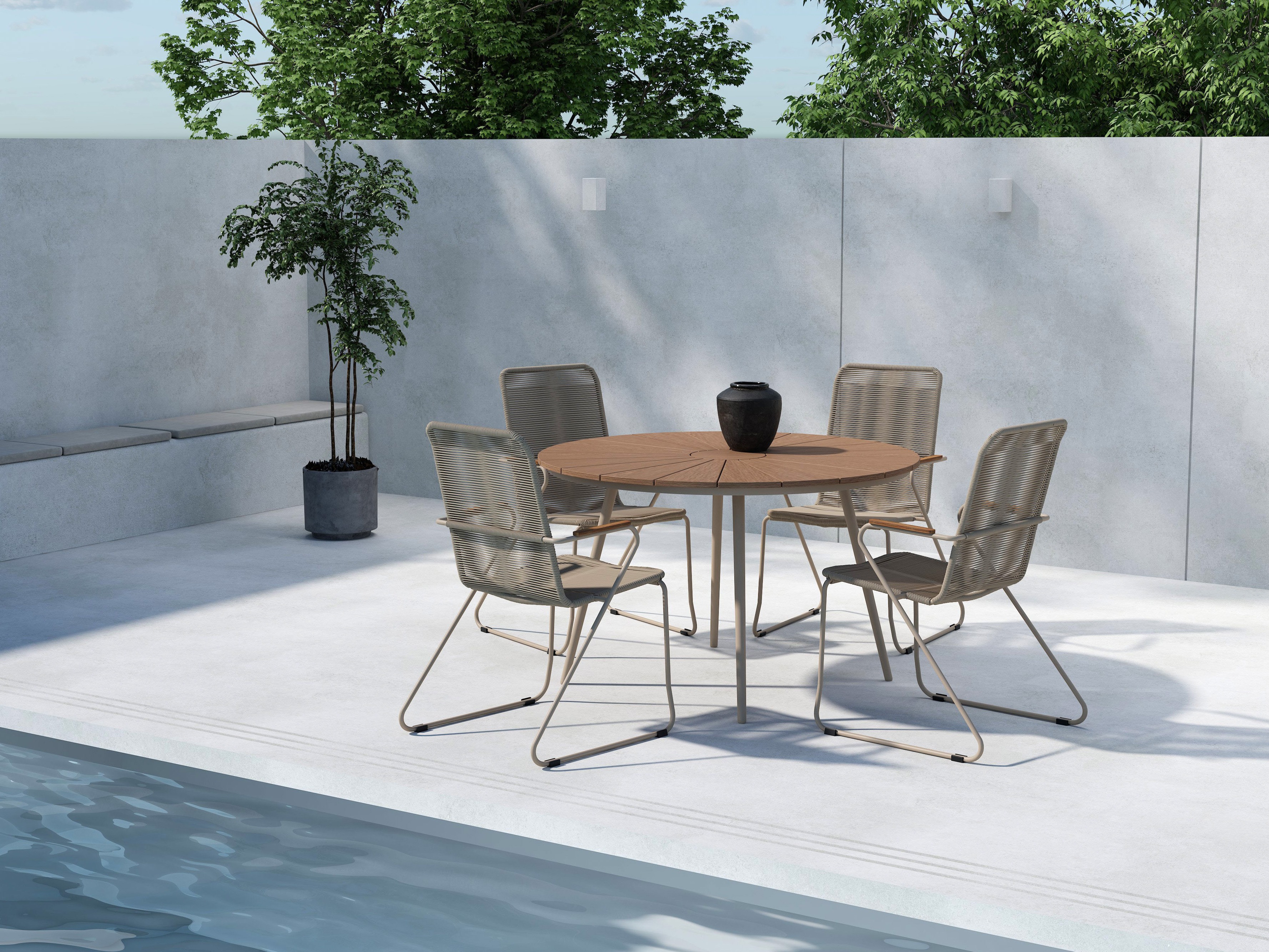 Садовый стол Dallas 4858 (Бежевый + Светлое дерево)