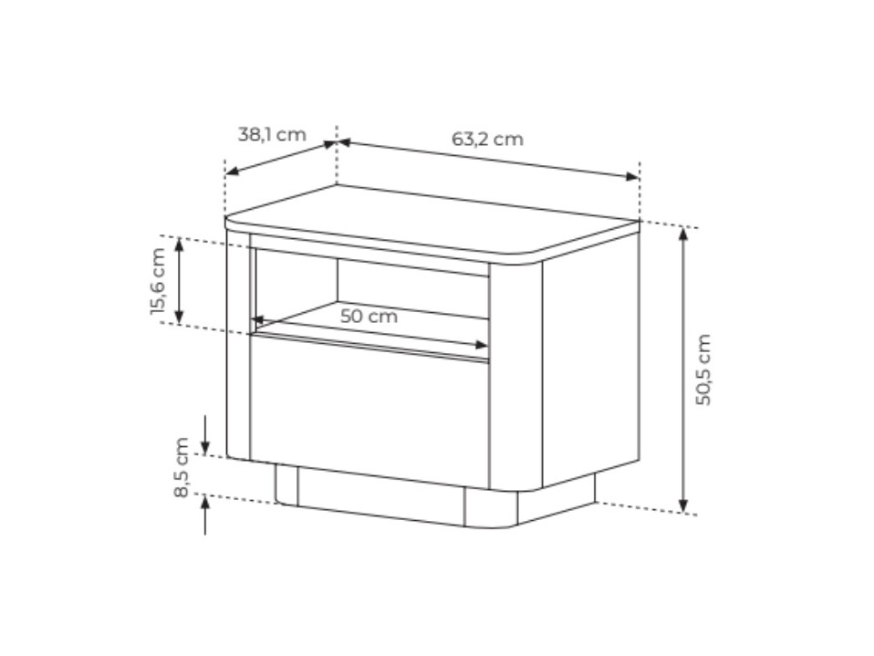 Прикроватная тумбочка Sevdori 105