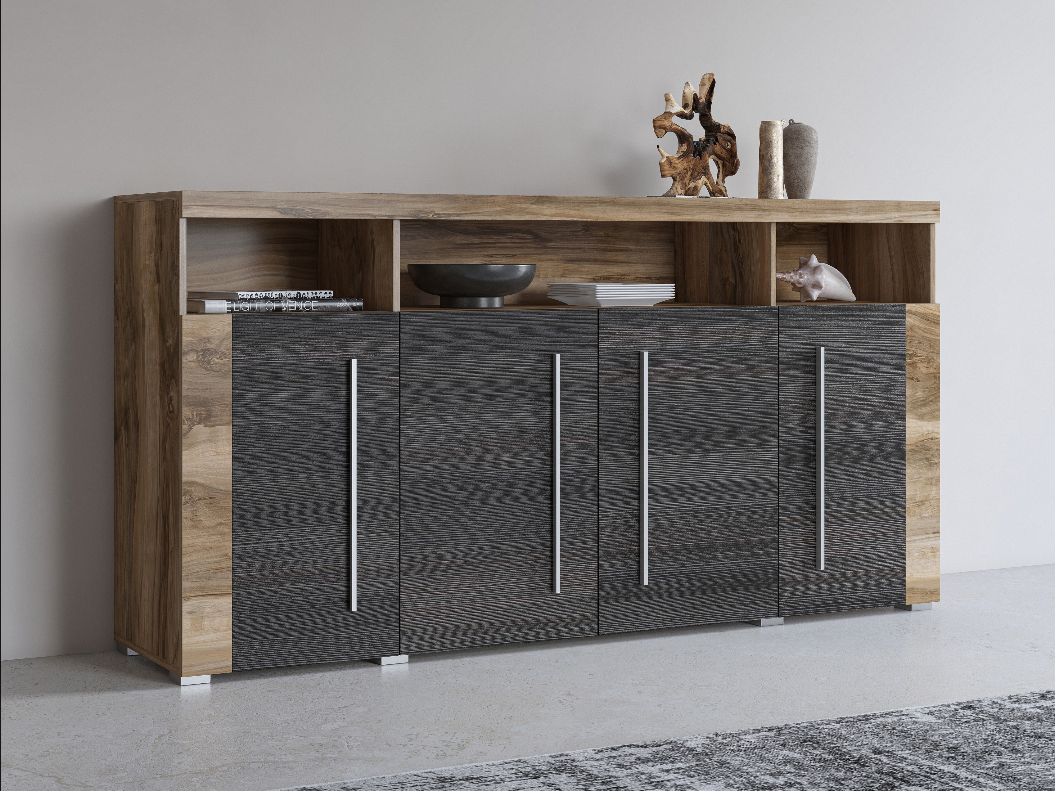 Skapis Sorciro 107 (Rieksts + Tumšs ozols)