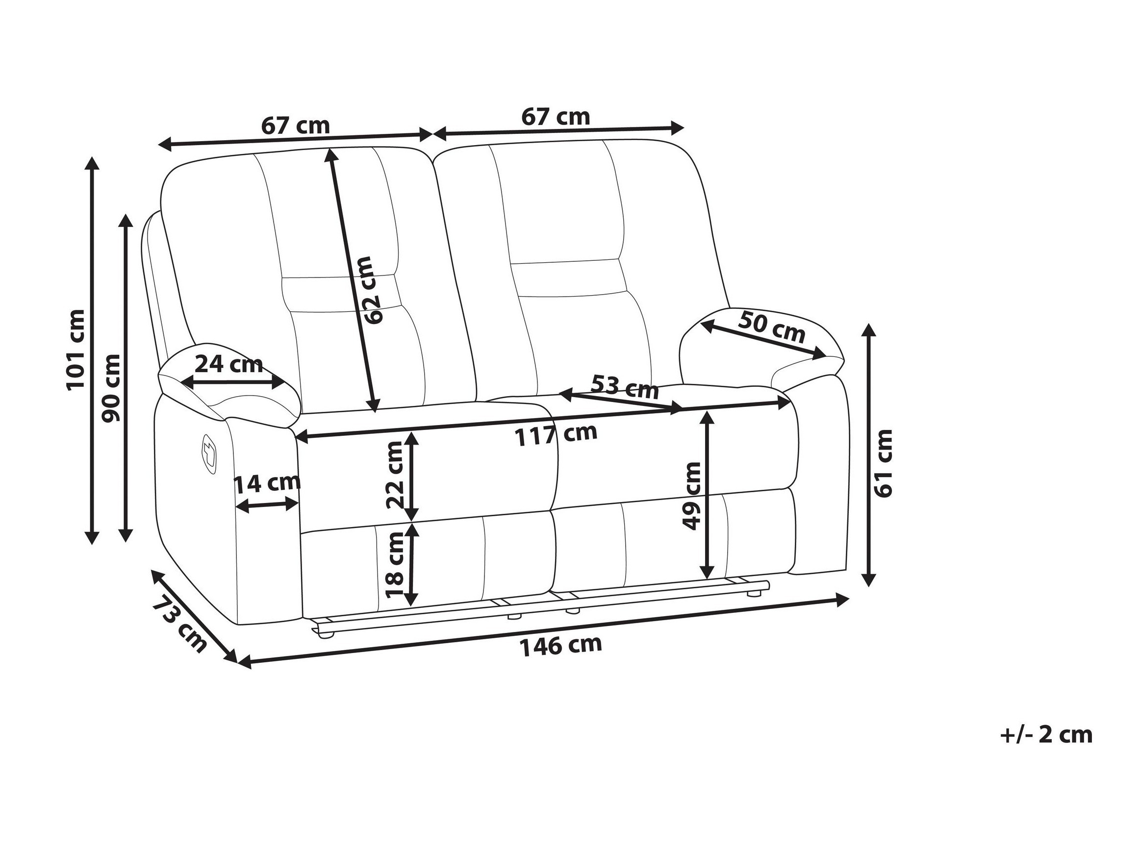 Dīvāns reglainer Tivlira 110 (Tumši pelēks)