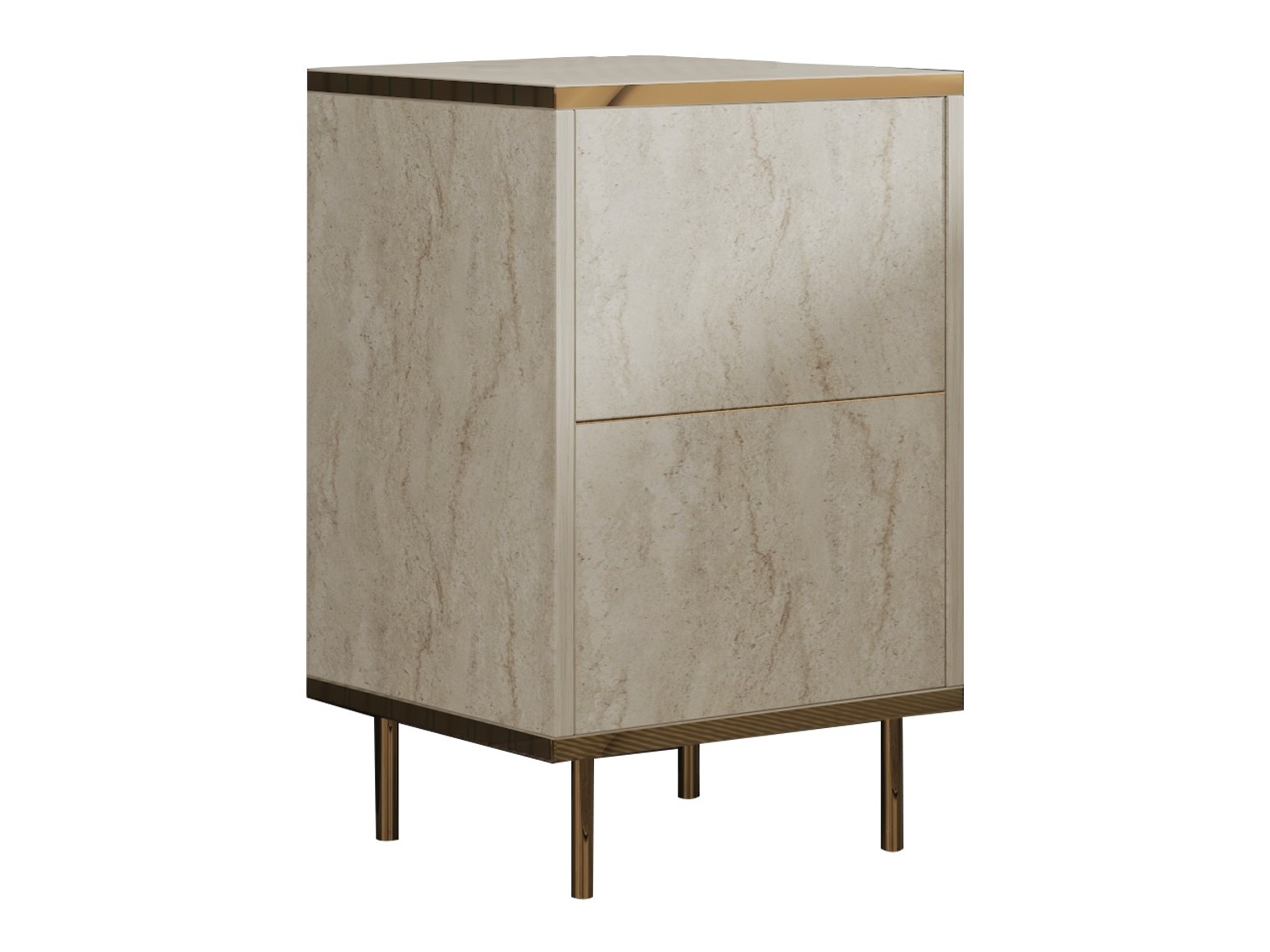 Прикроватная тумбочка Kailua 2575 (Светлый Travertine + Золотой)