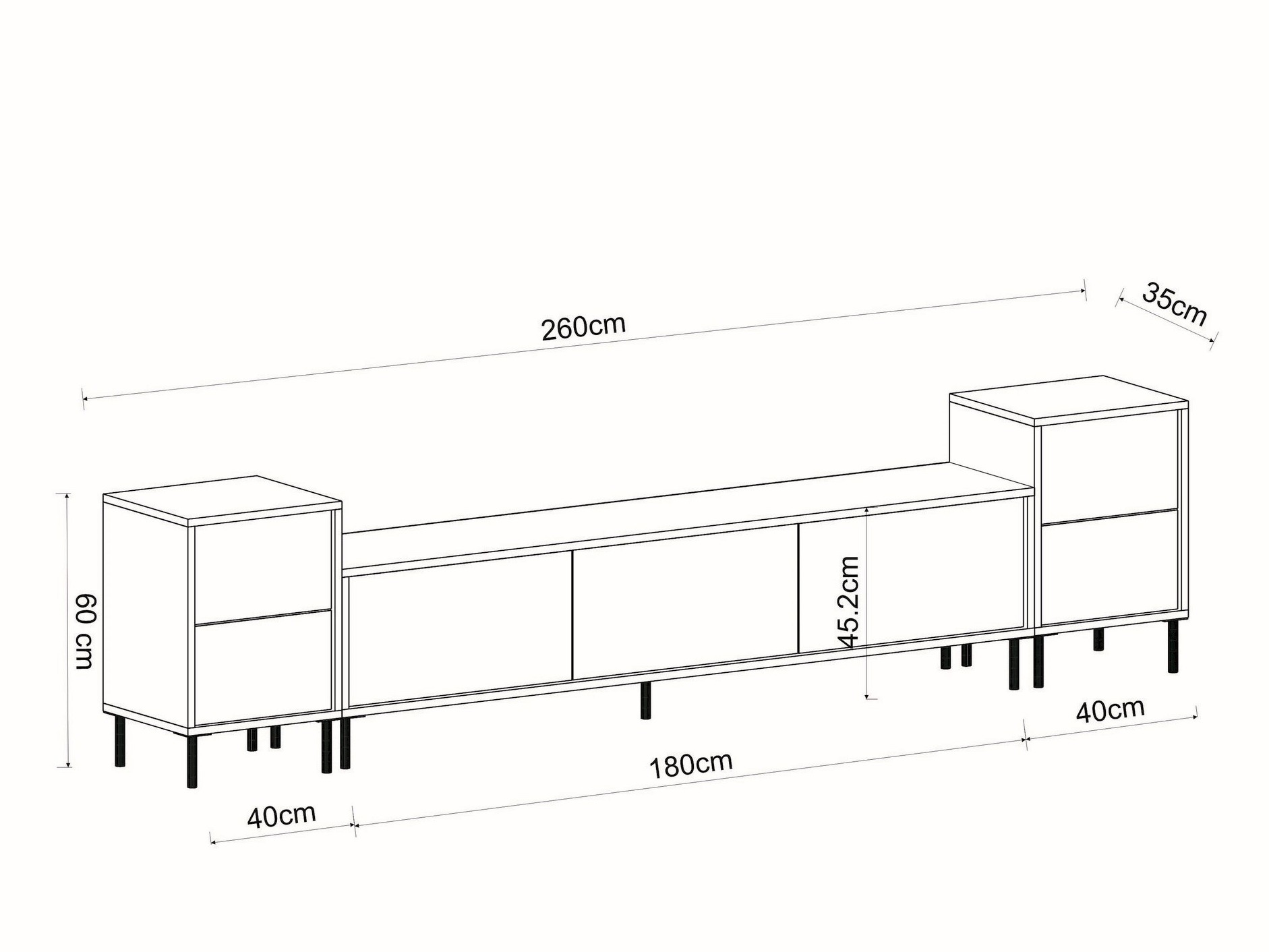TV galds Kailua 2574 (Gaišs Travertine + Zelta)