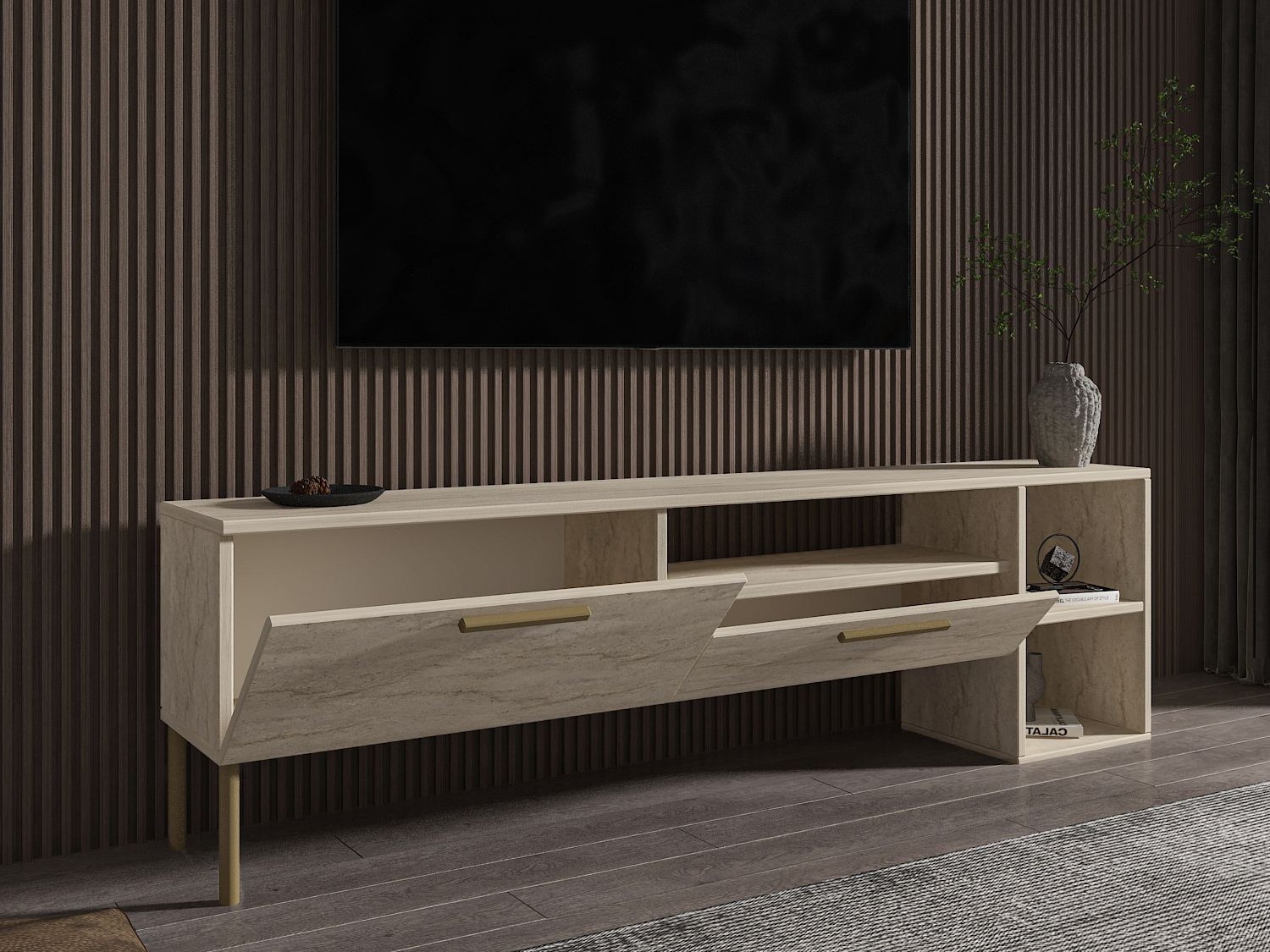 ТВ тумба Kailua 2579 (Светлый Travertine)